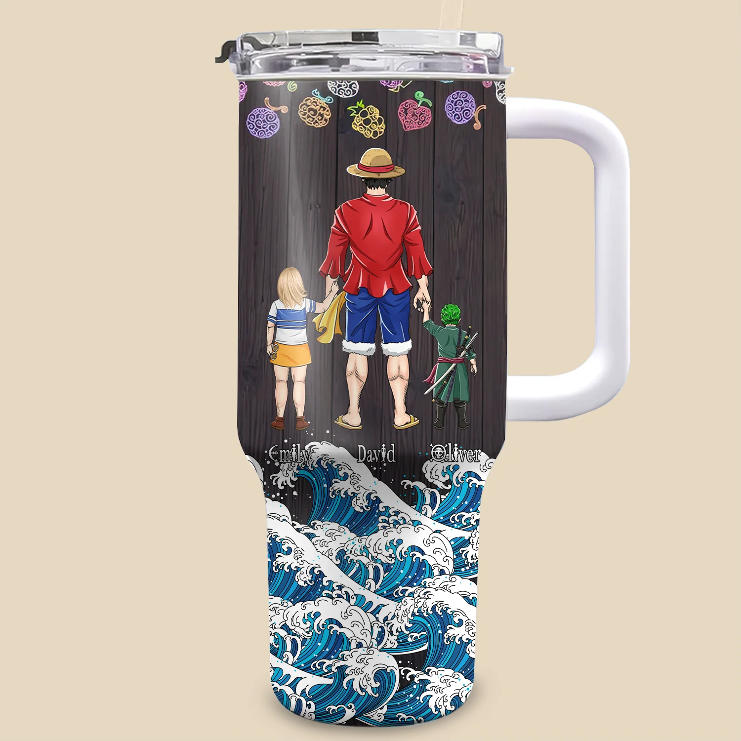 Daddy Lol Straw Hat Crew - Personalized 40oz Tumbler Cup With Straw - Gift For Dad, Father's Day | CL11 NA94 - Image 2