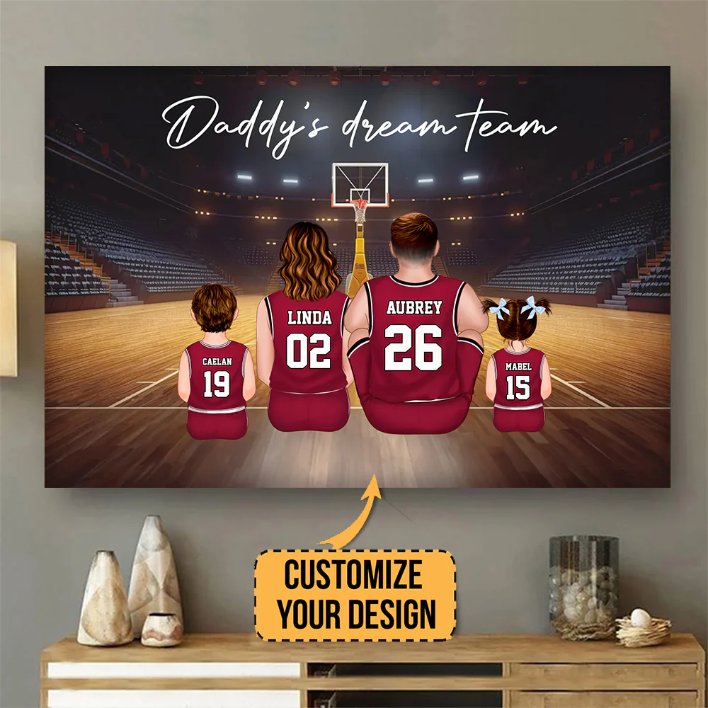 Daddy's Favorite Team - Gift For Family, Basketball Lovers - Personalized Canvas Poster - SPCL03 NA94 - Image 2