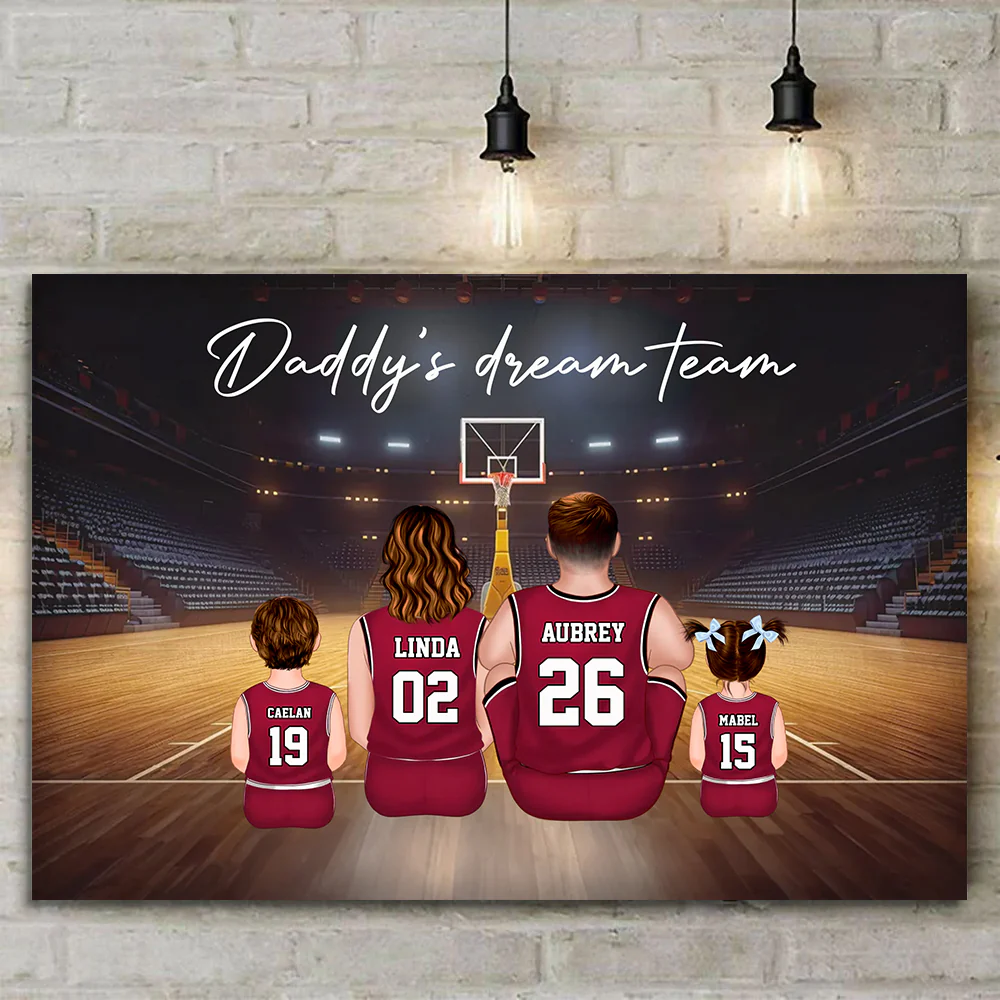 Daddy's Favorite Team - Gift For Family, Basketball Lovers - Personalized Canvas Poster - SPCL03 NA94 - Image 3