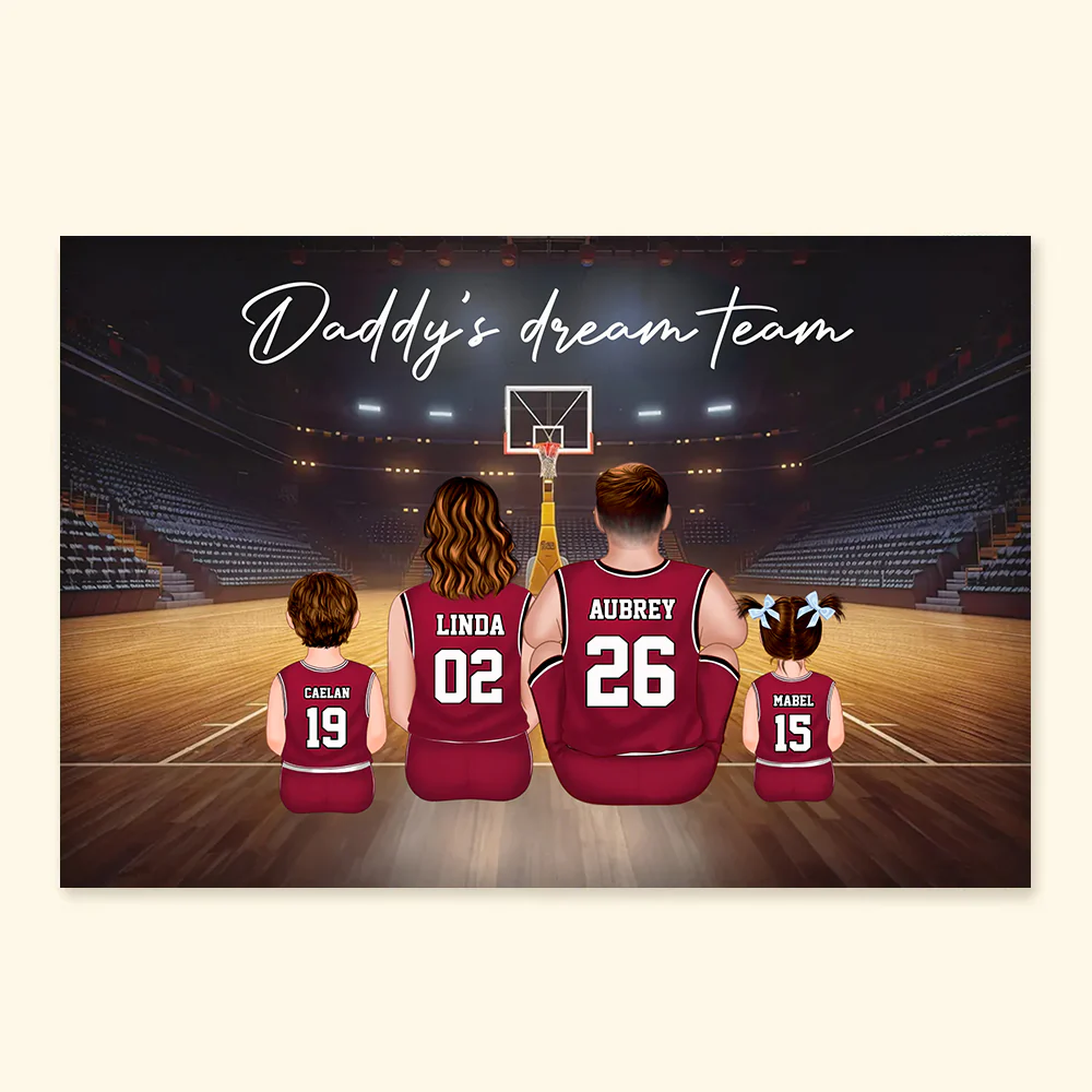Daddy's Favorite Team - Gift For Family, Basketball Lovers - Personalized Canvas Poster - SPCL03 NA94 - Image 4