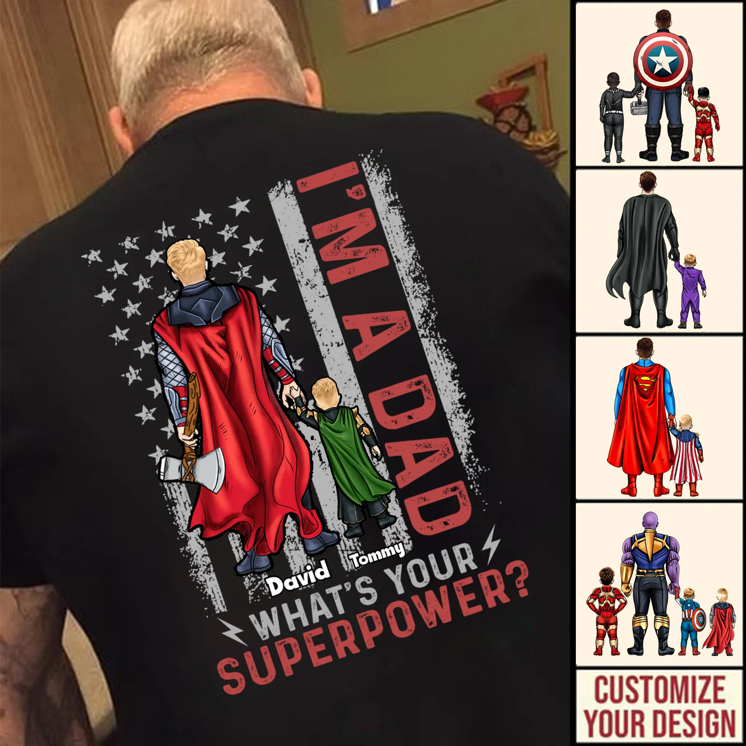 Super Hero Dad's Hummer Is So Powerful - Gift For Father's Day - Personalized TShirt - Image 2