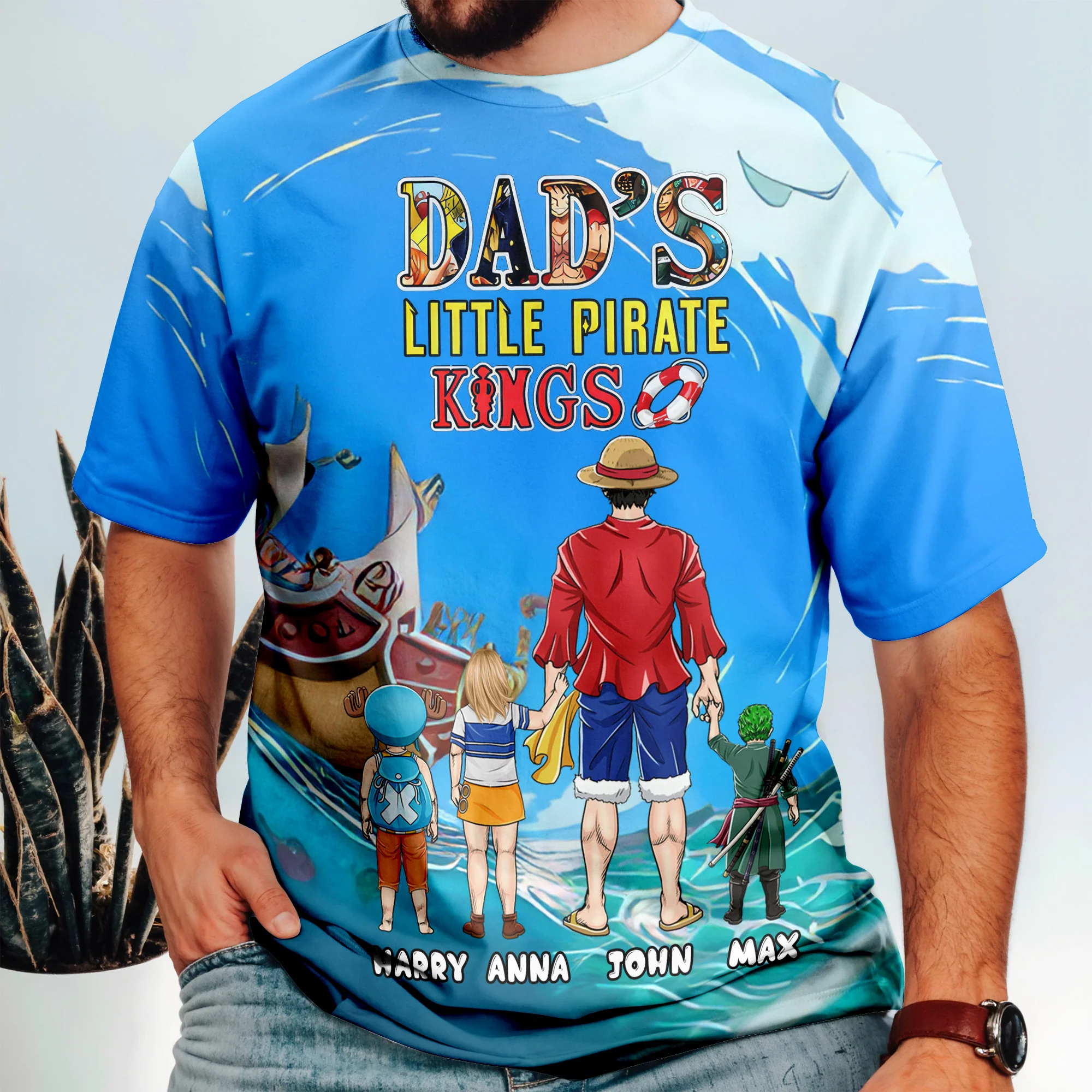 Dad's Little Pirate Kings - Personalized 3D Tshirt - Gift For Dad, Grandpa, Father's Day |  CL11 NA94 - Image 4