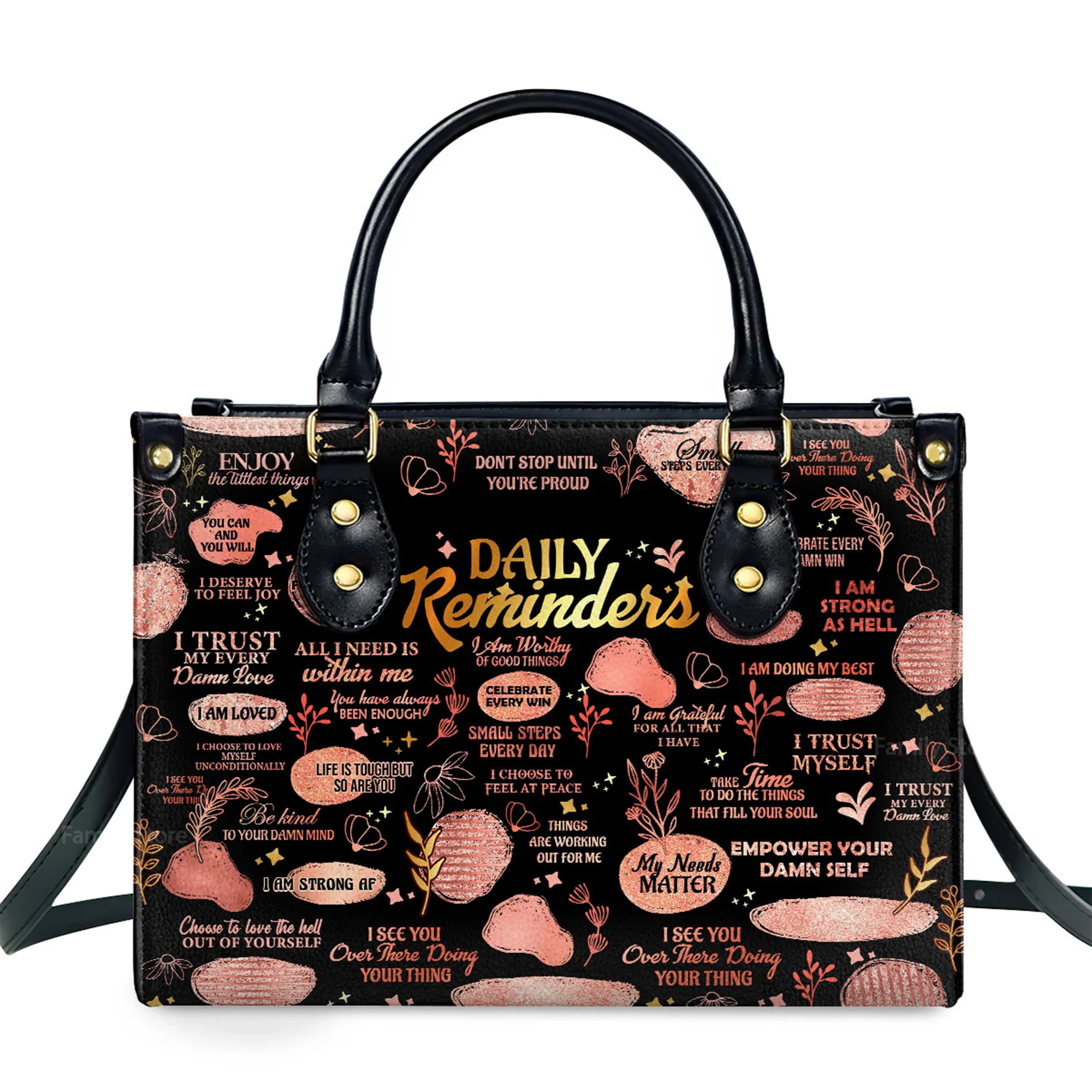 Daily Reminders - Unique Personalized Leather Handbag - AT4080736 - Image 2