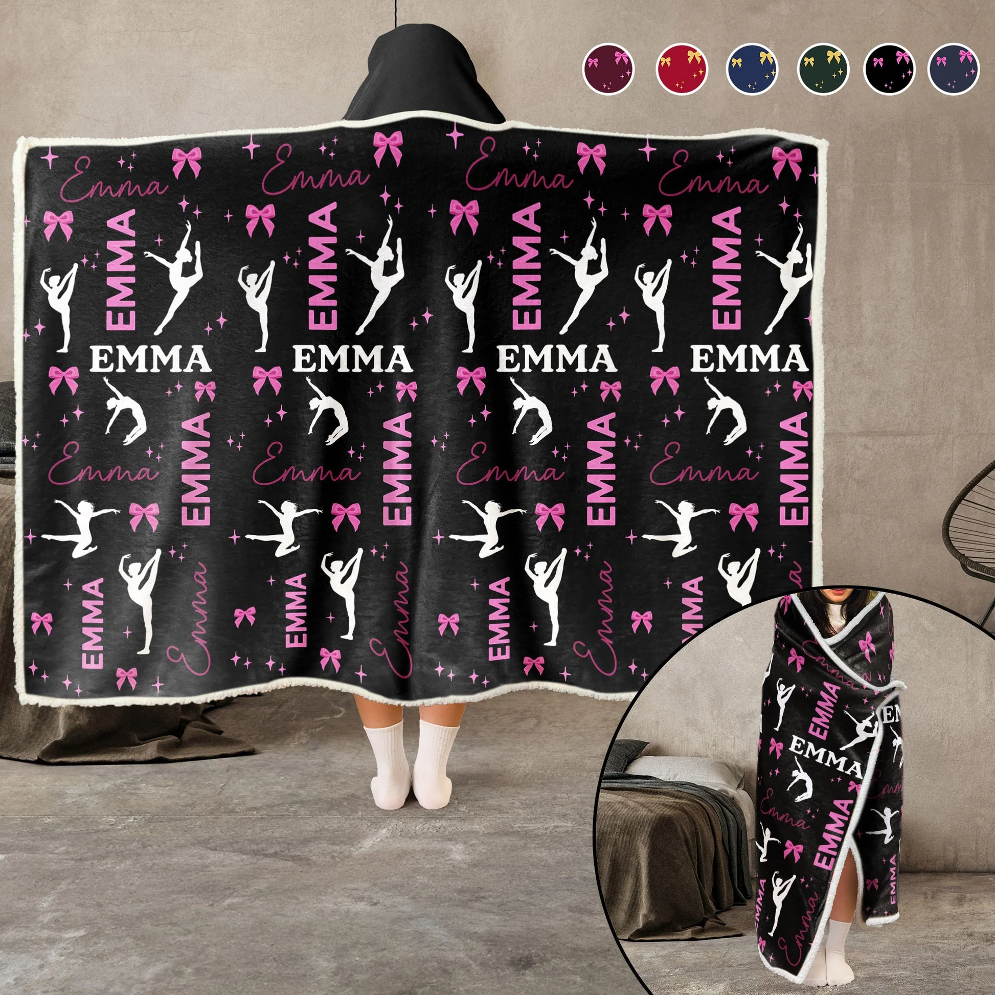 Dancing Girl - Personalized Wearable Hooded Blanket - Gift For Giftfriend, Bestie, Wife, For Me Gift NA94