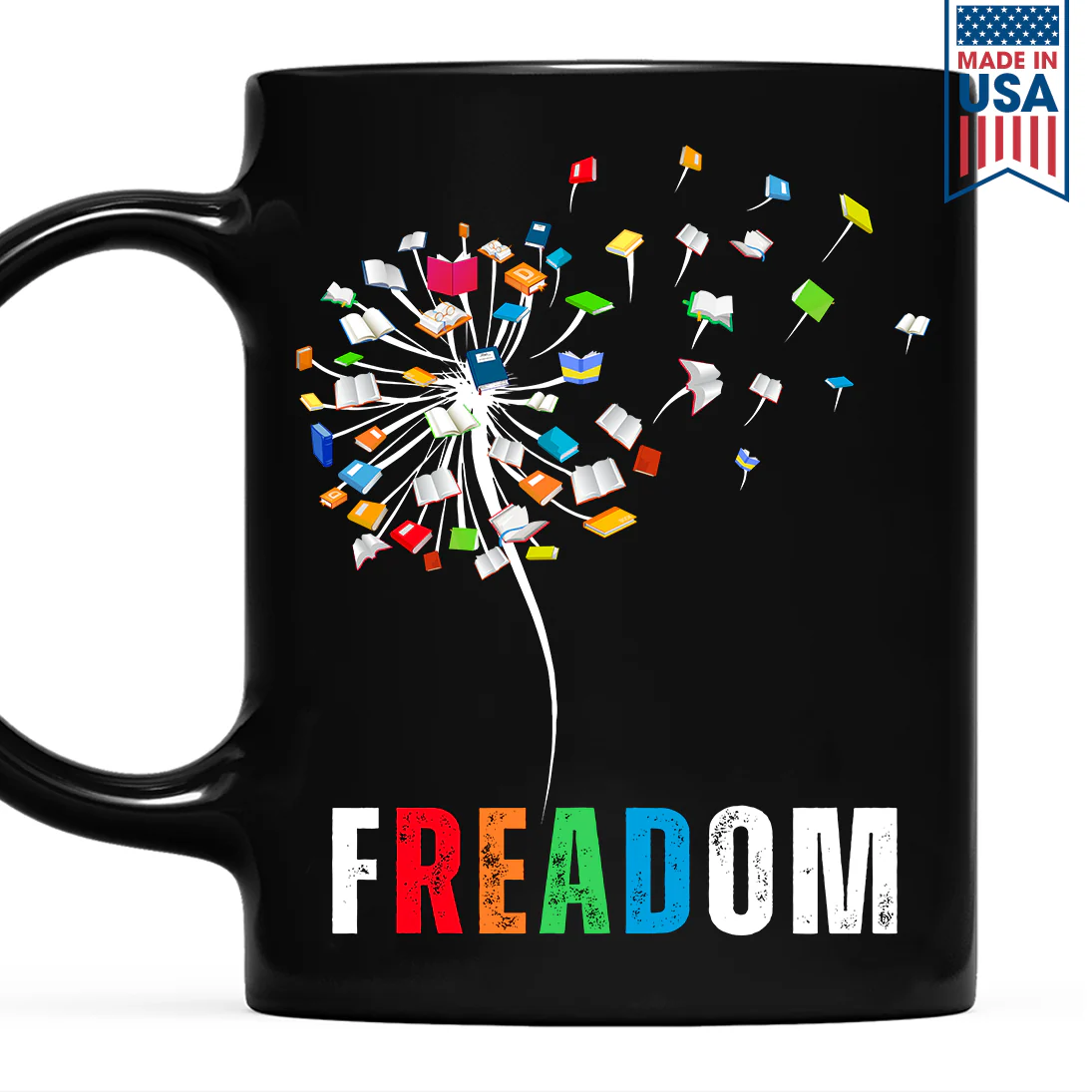Dandelion Freadom Book Lover Gift Mug - Image 2