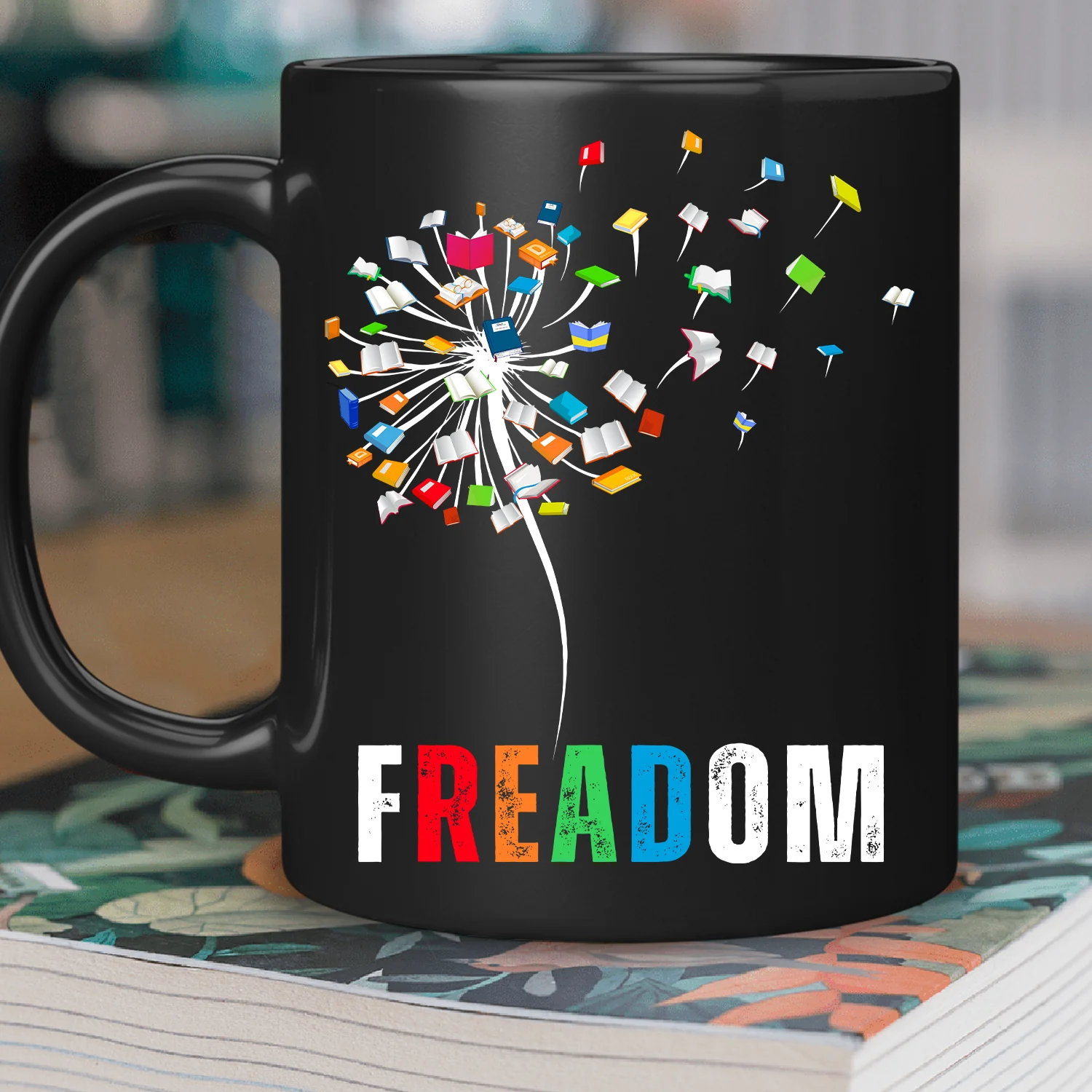 Dandelion Freadom Book Lover Gift Mug - Image 3