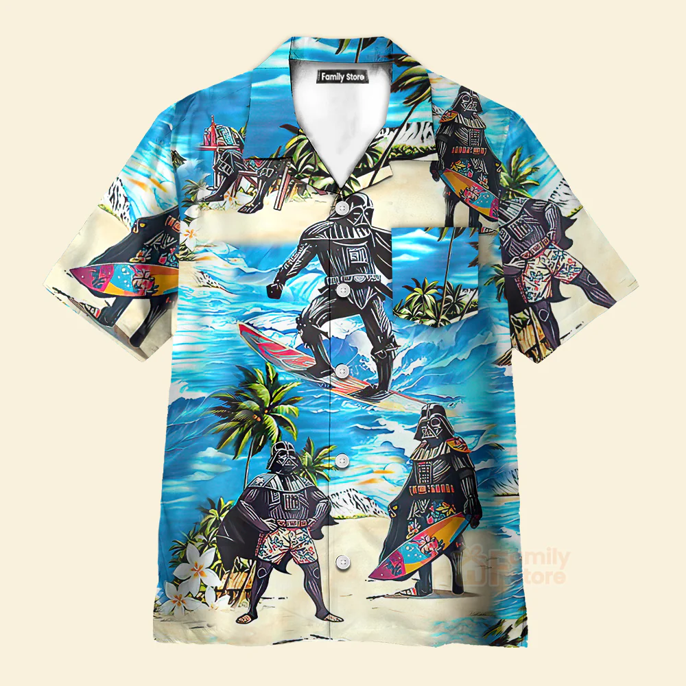 Darth Vader Starwars Surfing - Hawaiian Shirt For Men, Women, Kids - Image 2
