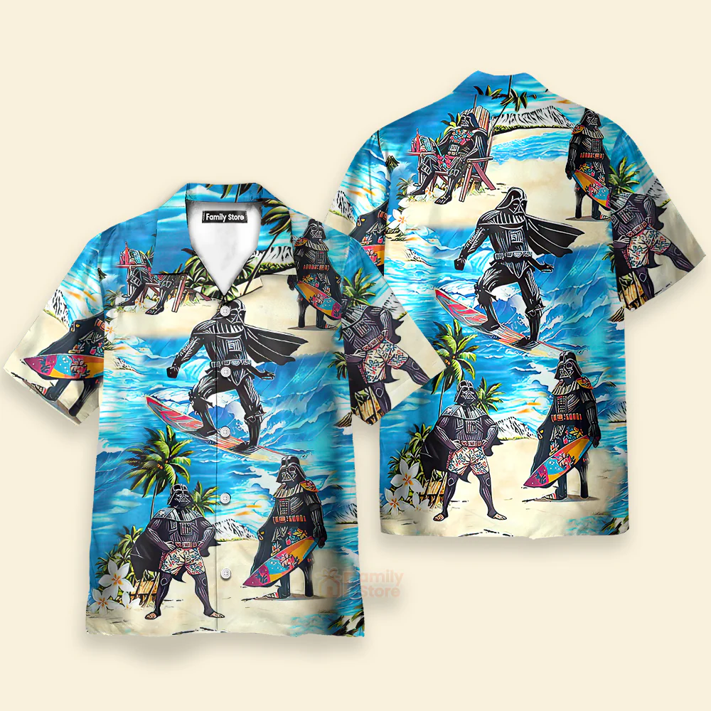 Darth Vader Starwars Surfing - Hawaiian Shirt For Men, Women, Kids - Image 3