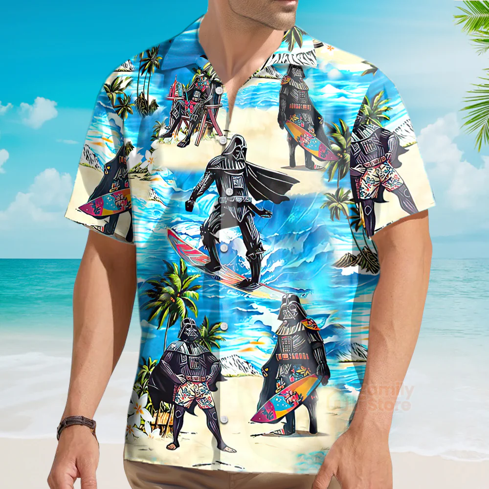 Darth Vader Starwars Surfing - Hawaiian Shirt For Men, Women, Kids - Image 4