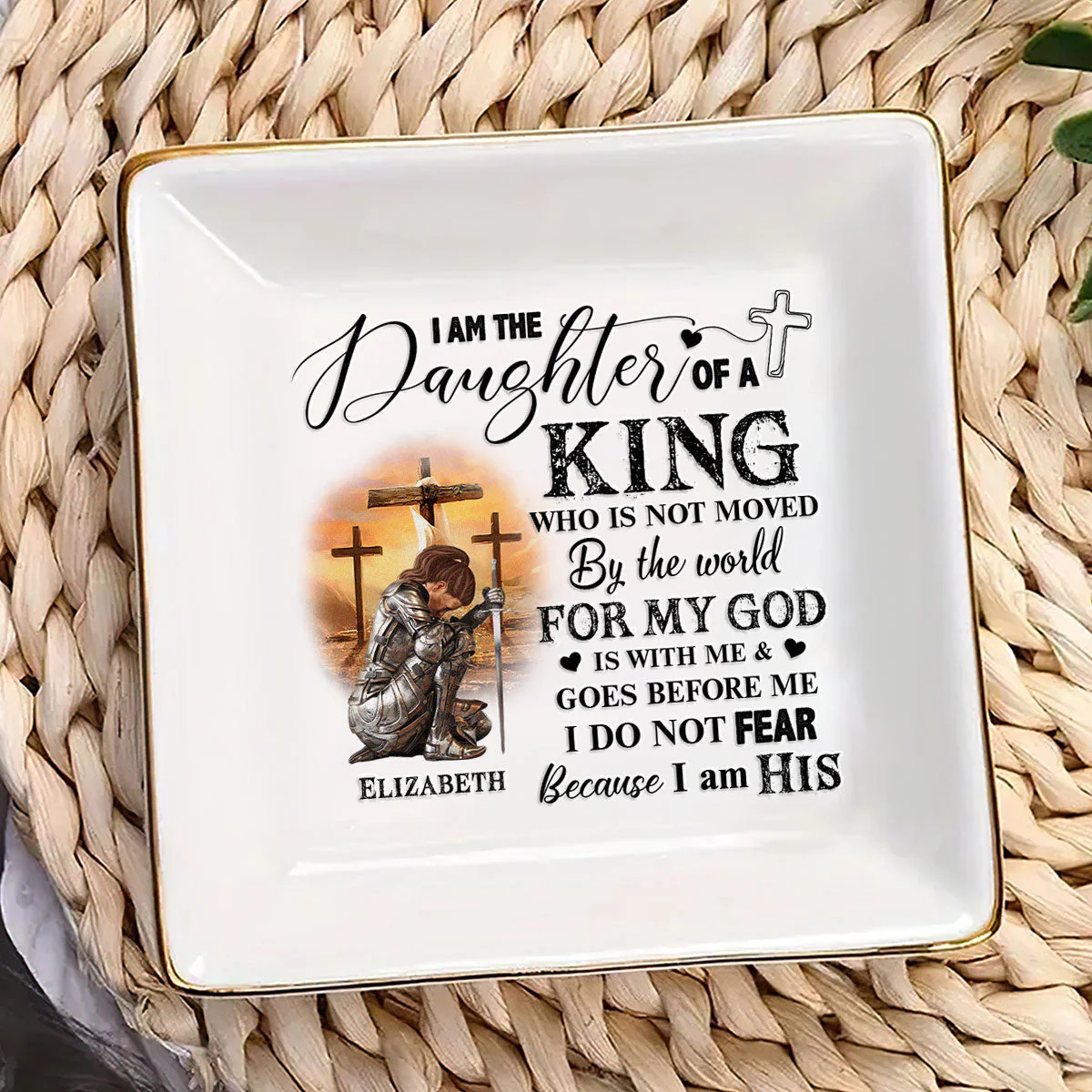 Daughter Of A King - Personalized Jewelry Dish - Gift For Bestie, Sister, Friend, Wife, For Me Gift - CLGOD03 NA94 - Image 3