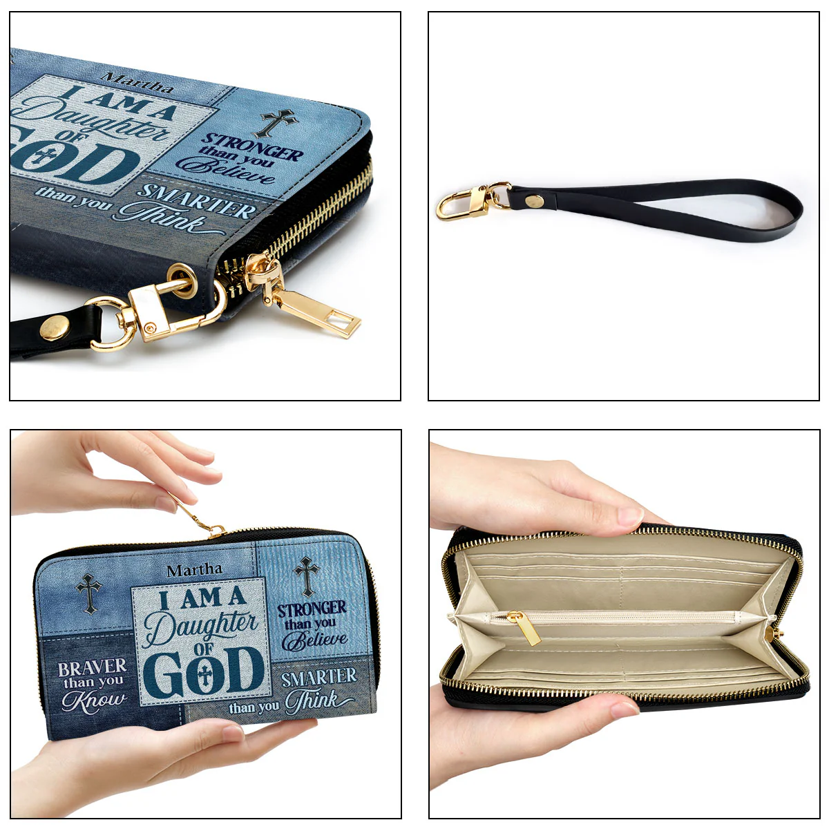 Daughter Of God - Unique Personalized Leather Long Wallets - AT4081301 - Image 7