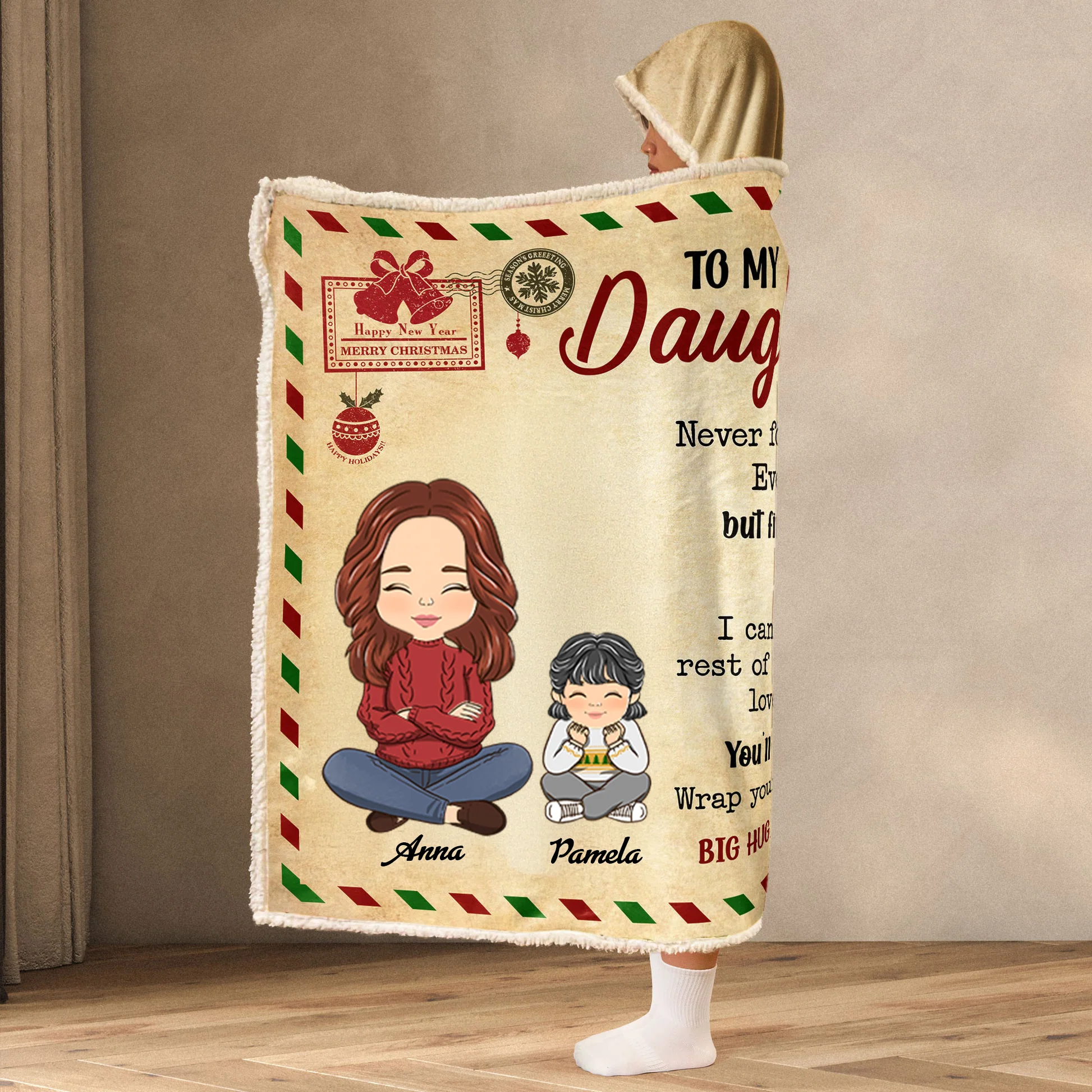 Daughter You'll Always Be My Baby Girl - Personalized Wearable Hooded Blanket - Gift For Daughter From Mom, Mothers Day | CL35 NA94 - Image 3