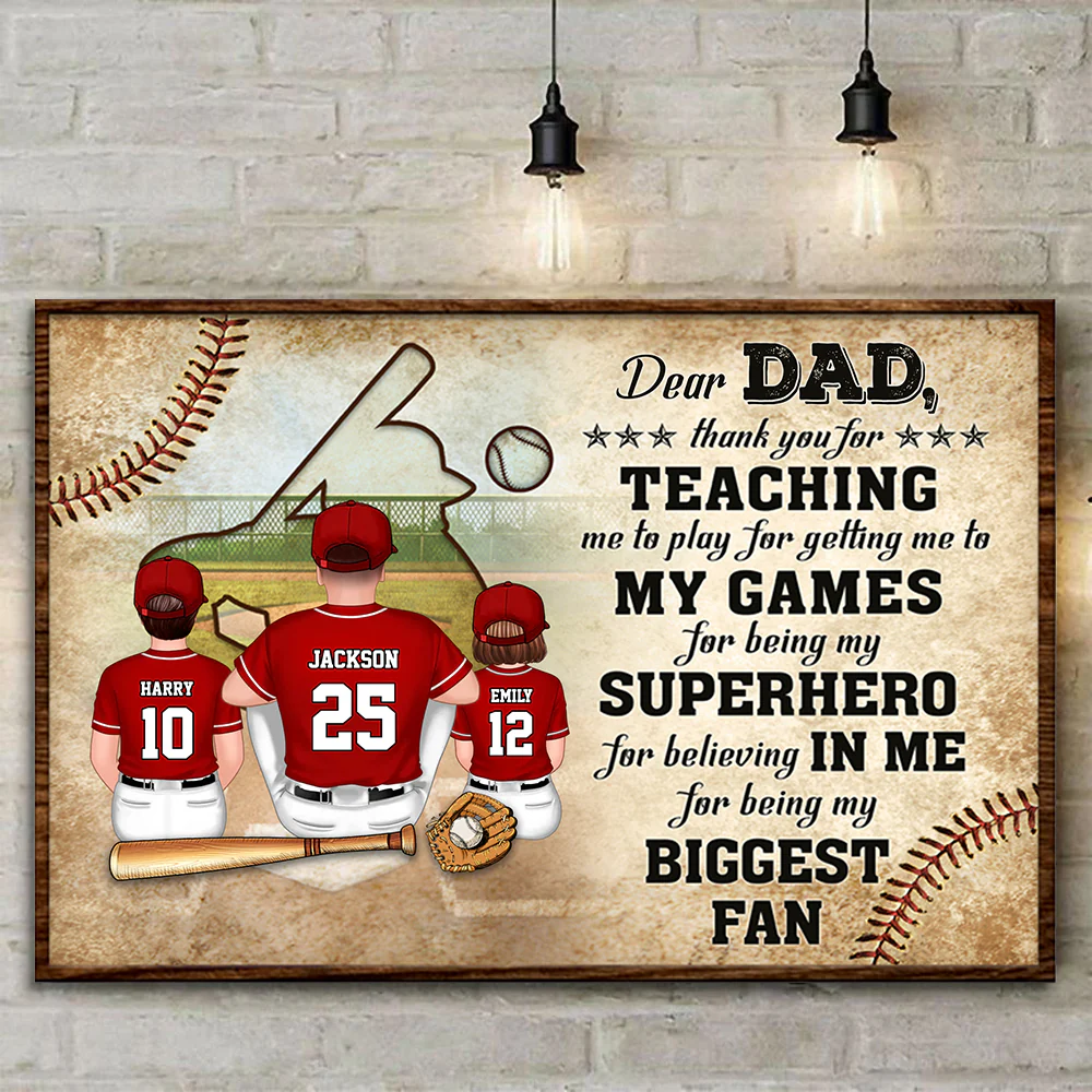 Dear Dad, Thank You For Being My Biggest Fan - Gift For Dad - Personalized Canvas Poster - SPCL01 NA94 - Image 3