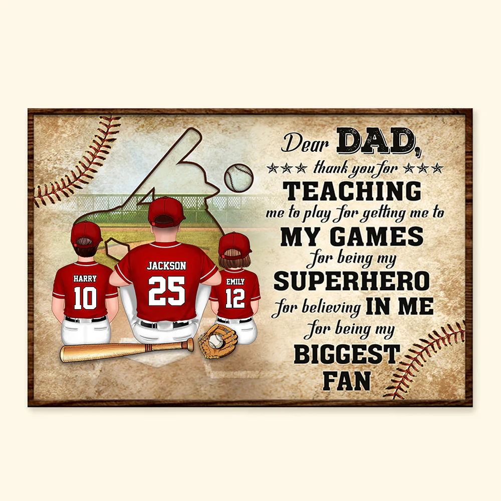 Dear Dad, Thank You For Being My Biggest Fan - Gift For Dad - Personalized Canvas Poster - SPCL01 NA94 - Image 4