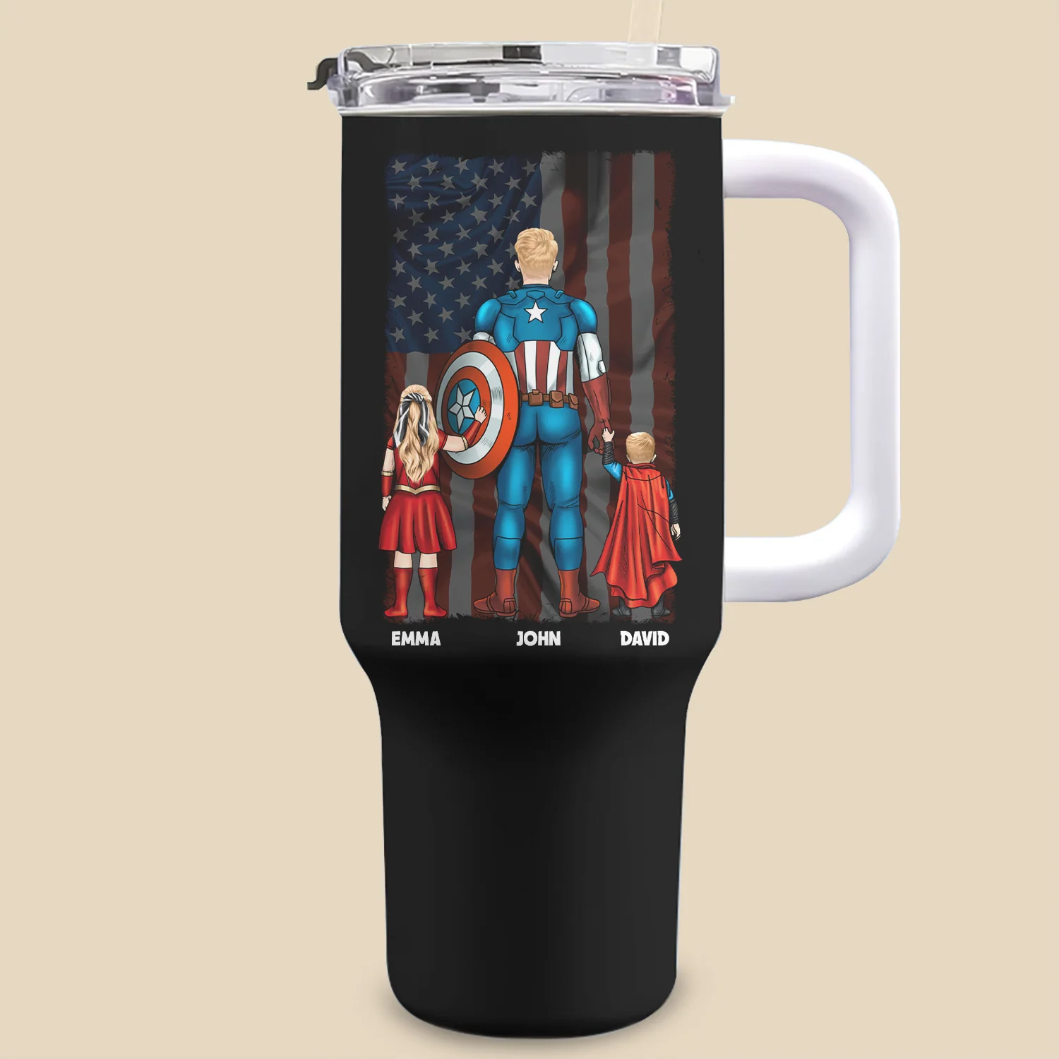 Dear Dad Thanks For Teaching Me How To Strong -  Personalized 40oz Tumbler Cup With Straw - Gift For Dad, Father's Day | CL02 NA94 - Image 2