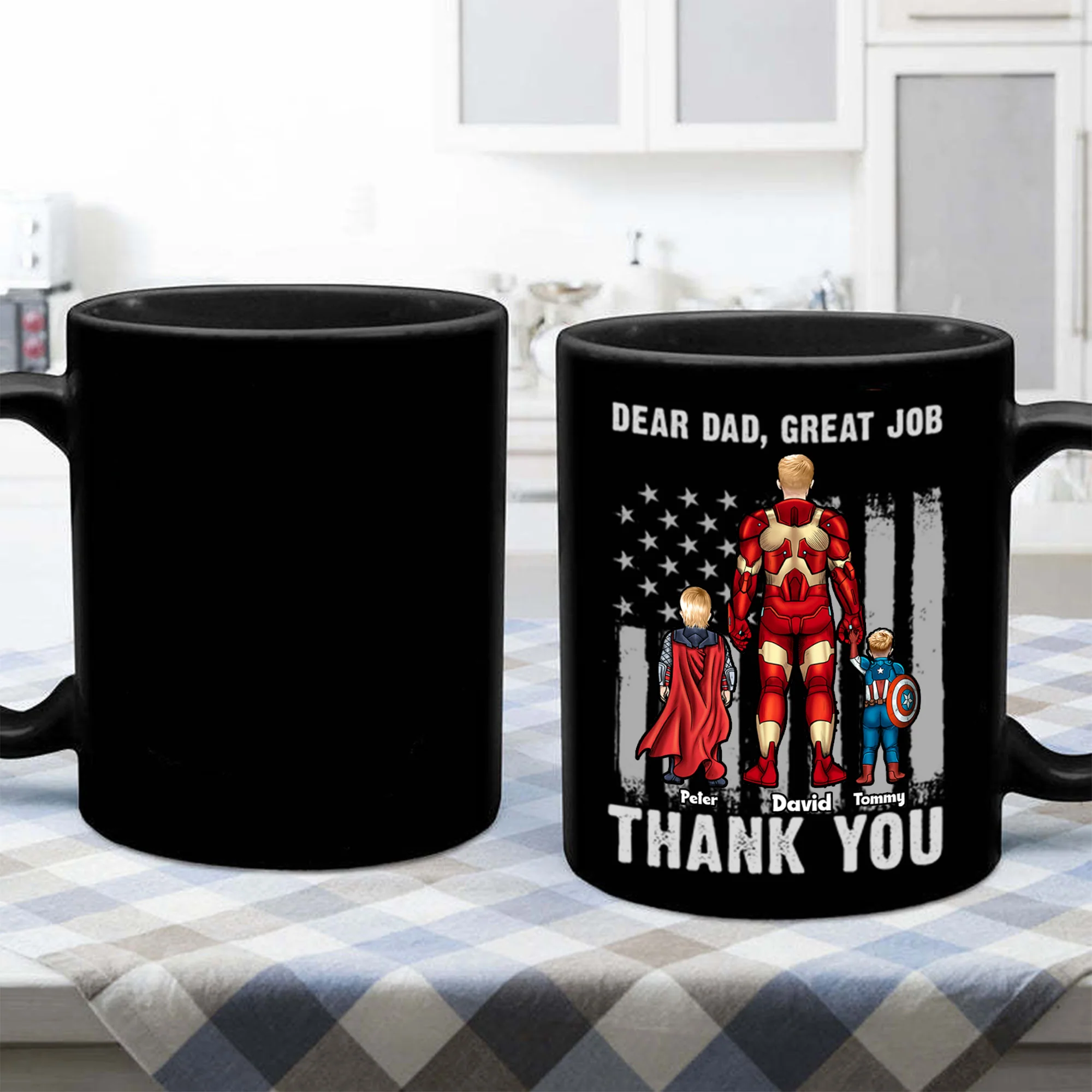Dear Dad, We Are Doing Great I Love You - Gift For Father's Day - Personalized Black Mug - Image 3
