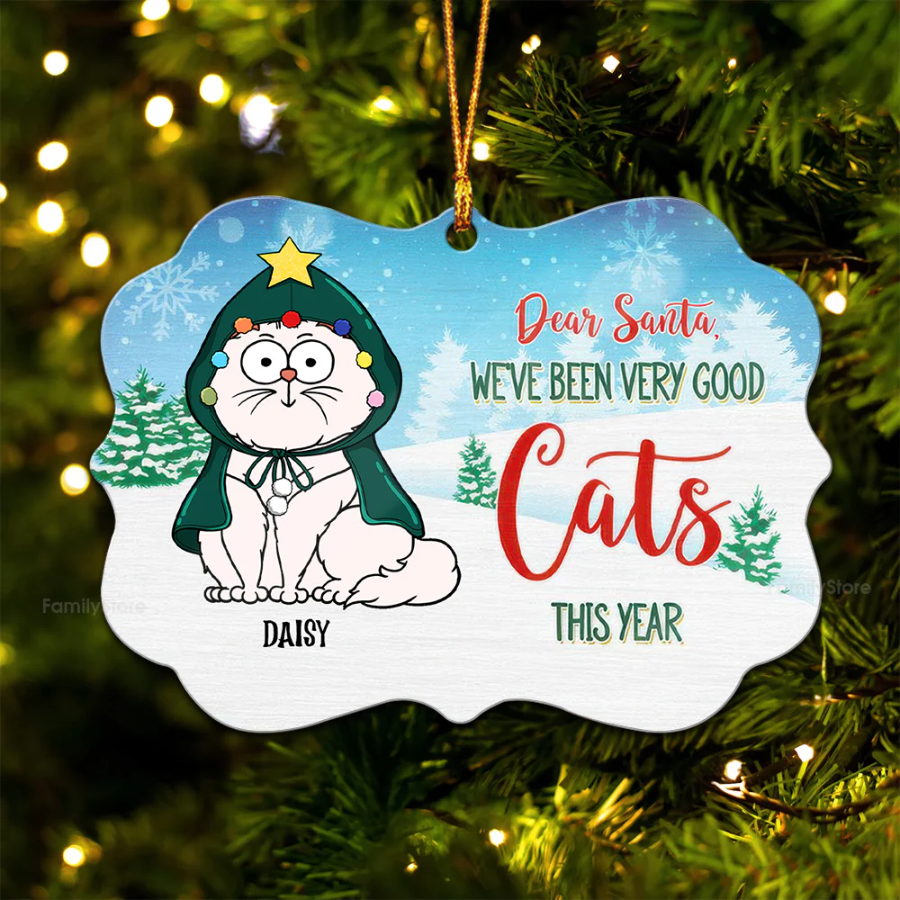 Dear Santa We've Been Very Good Cats This Year - Gift For Cat Lover, Pet Lovers - Personalized Wood Ornament - CLP03 NH96 - Image 5