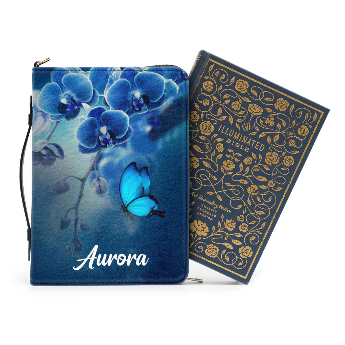 Delight Yourself In The Lord Psalm 374 Blue Orchids And Lilac - Thoughtful Gift For Christians - Personalized Bible Covers - AT4080922 - Image 3