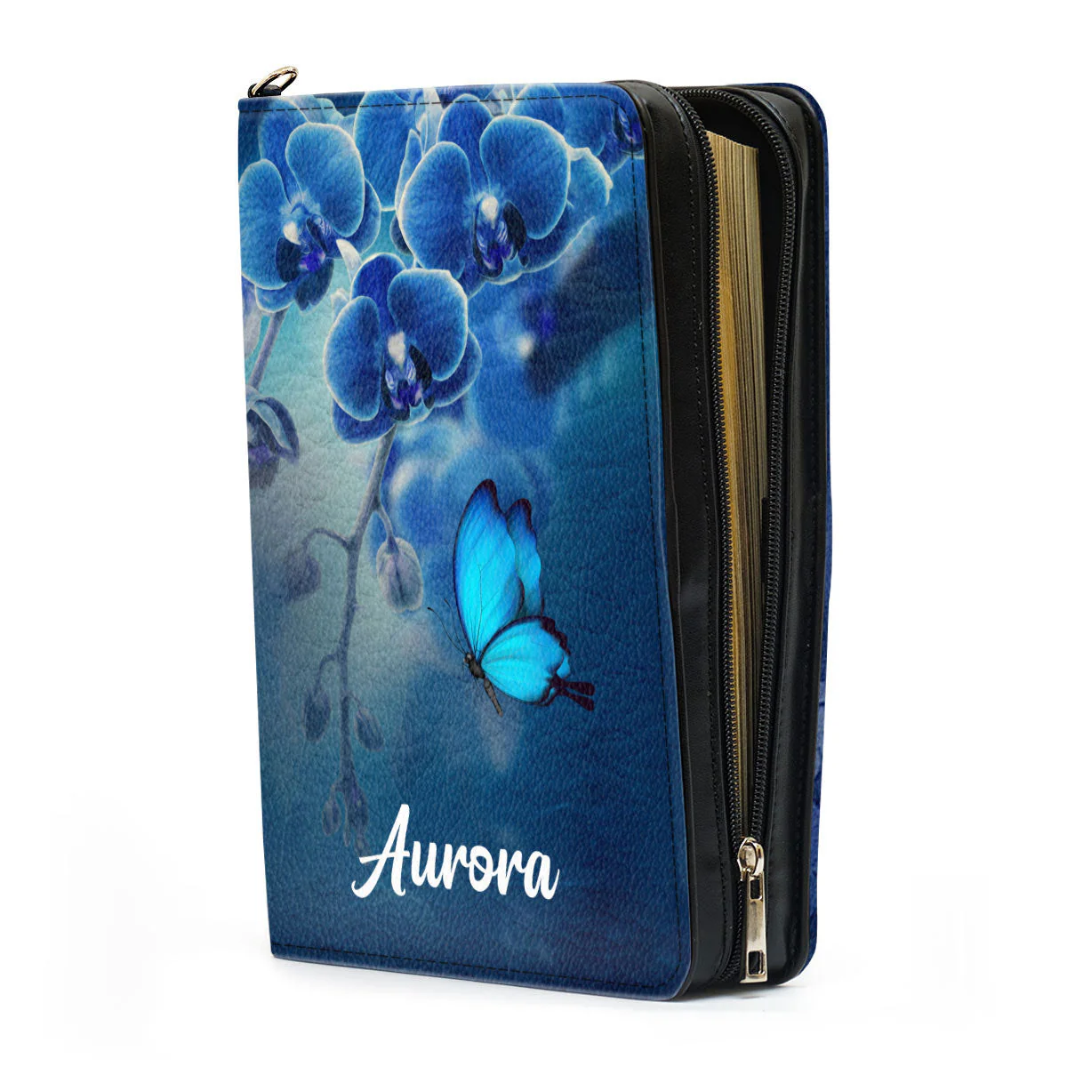 Delight Yourself In The Lord Psalm 374 Blue Orchids And Lilac - Thoughtful Gift For Christians - Personalized Bible Covers - AT4080922 - Image 4