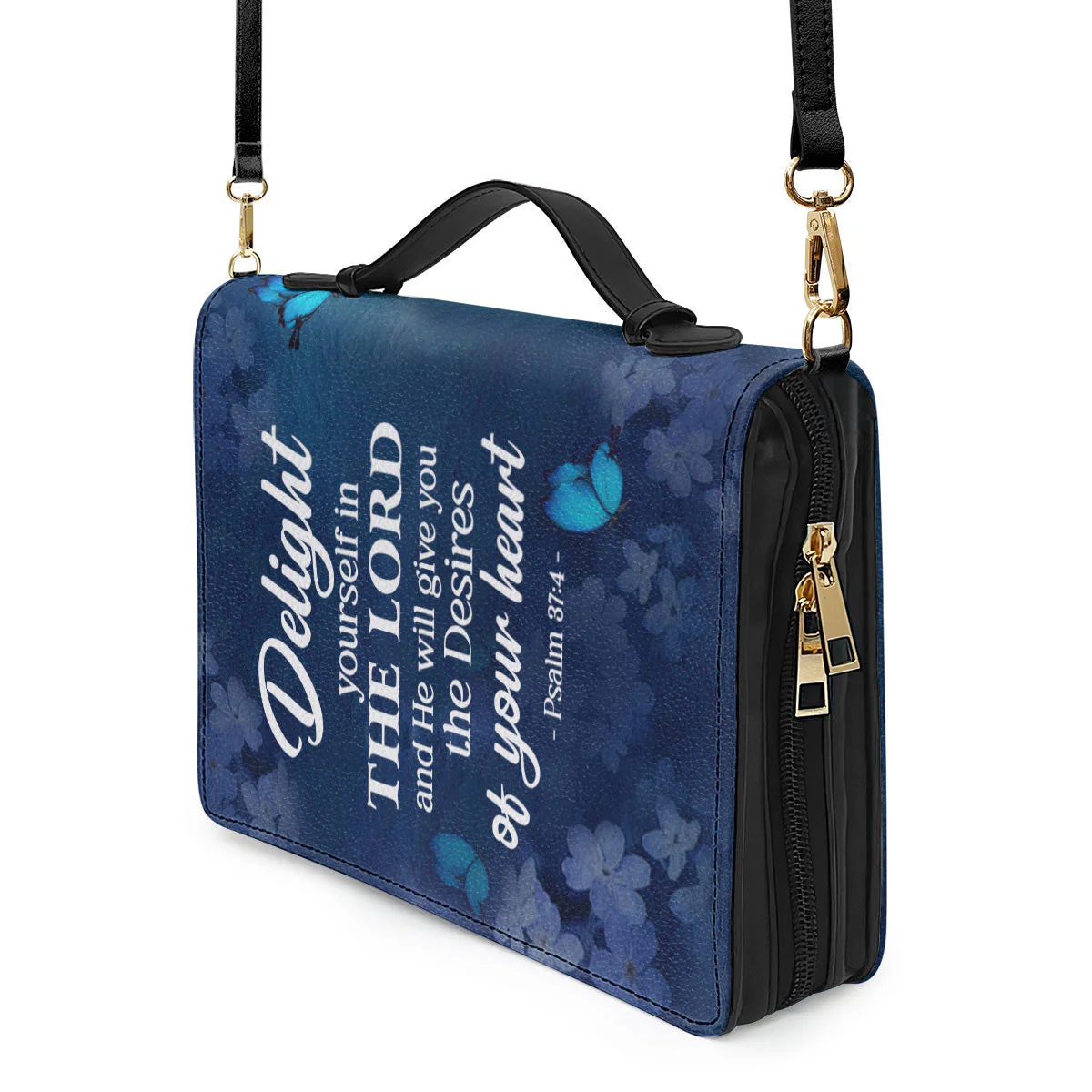 Delight Yourself In The Lord Psalm 374 Blue Orchids And Lilac - Thoughtful Gift For Christians - Personalized Bible Covers - AT4080922 - Image 5