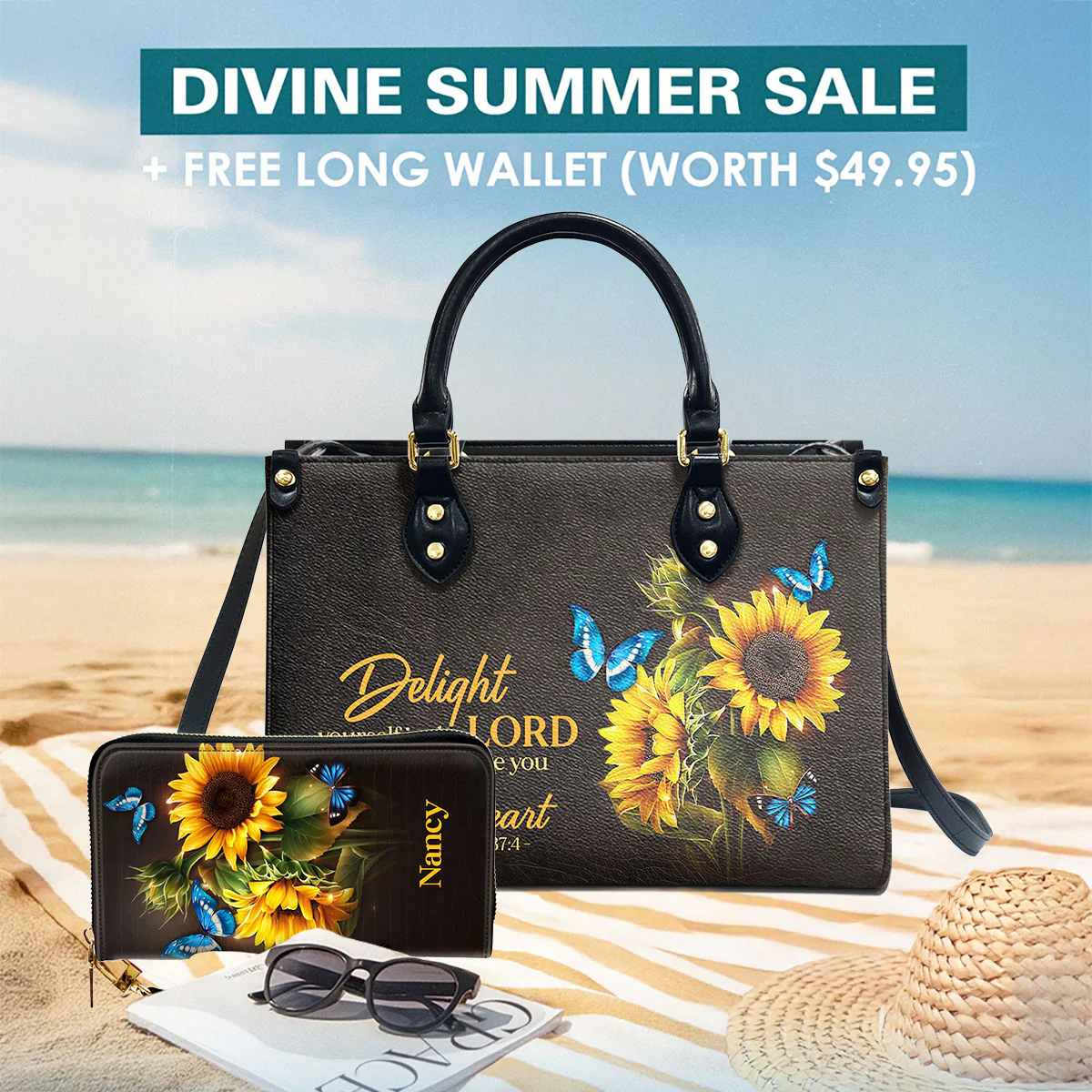 Delight Yourself In The Lord - Thoughtful Gift For Christians - Personalized Leather Bag Free Wallet Deal AT4080737