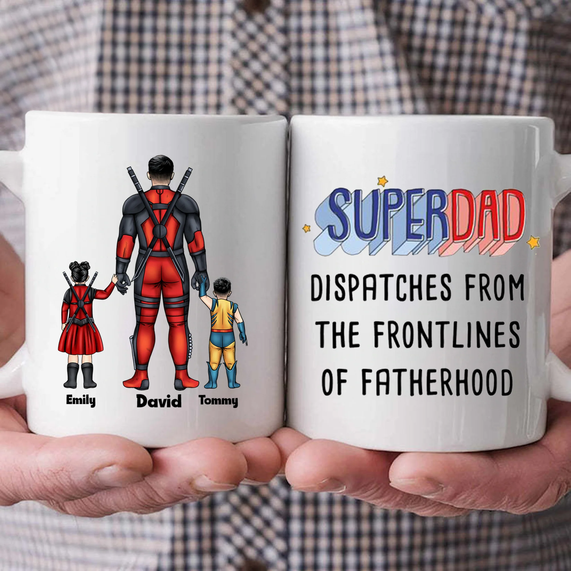 Super Hero Dispatches From The Frontlines Of Fatherhood - Gift For Dad - Personalized Ceramic Mug - CL02 NA94