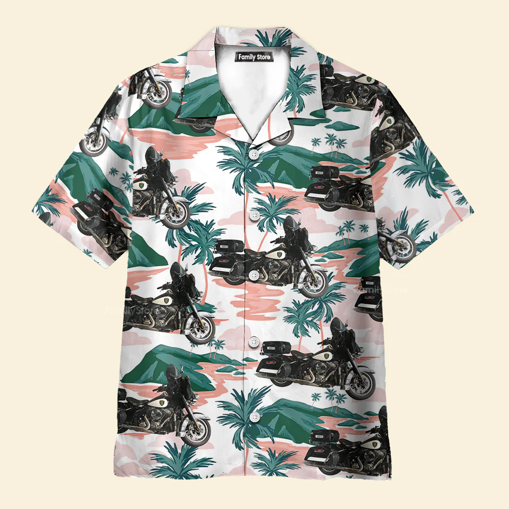Vintage Cruiser Motorcycle Houston Police Department - Hawaiian Shirt