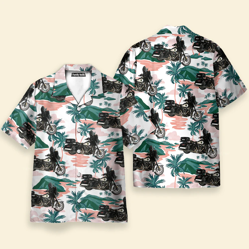 Vintage Cruiser Motorcycle Houston Police Department - Hawaiian Shirt - Image 2