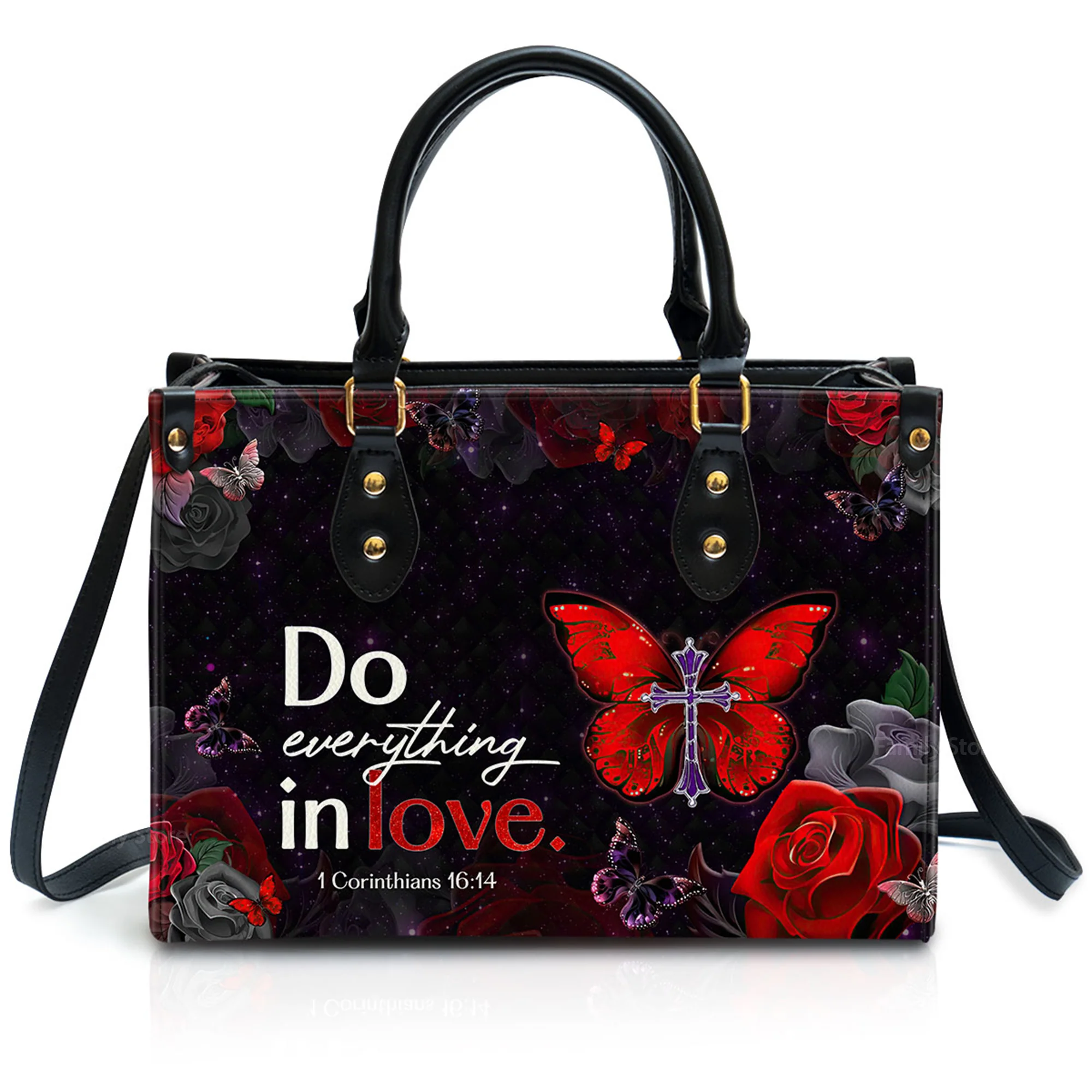 Do Everything in Love - Thoughtful Gift For Christians - Personalized Leather Handbag With Handle - AT4080835 - Image 2