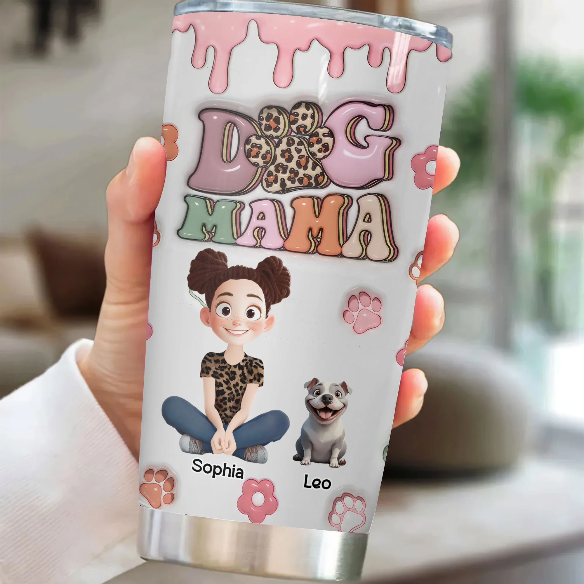 Dog Mama Slay 3D Inflated Effect Cartoon Dog - Personalized Tumbler Cup - Gift for Pet Owners, Pet Lovers, Dog Mom | CLP15 NH96 - Image 2