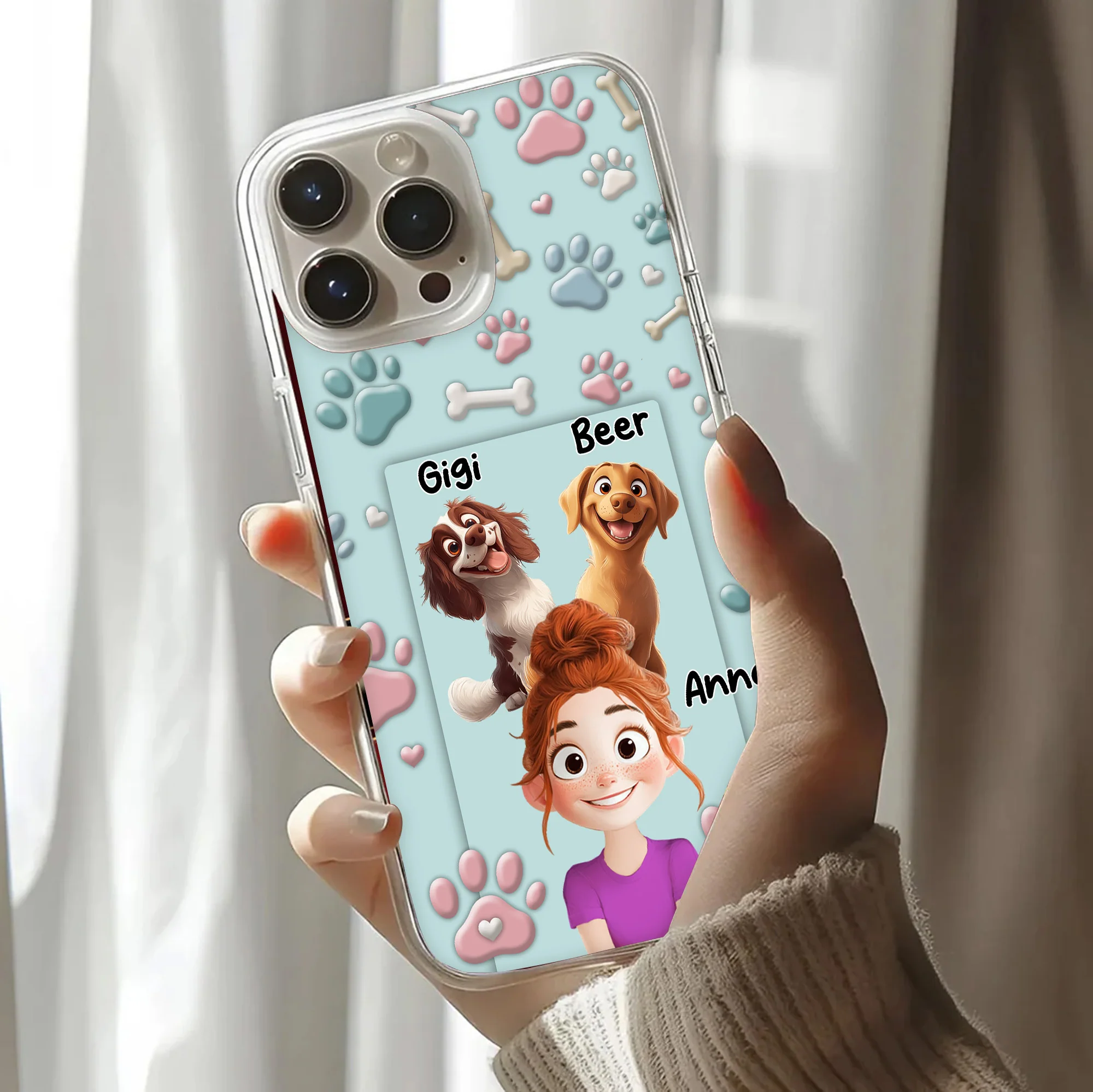 Dog Mom Cartoon - Personalized Phone Case - Gift for Pet Owners, Dog Lovers | CLP15.V3 HH01 - Image 3