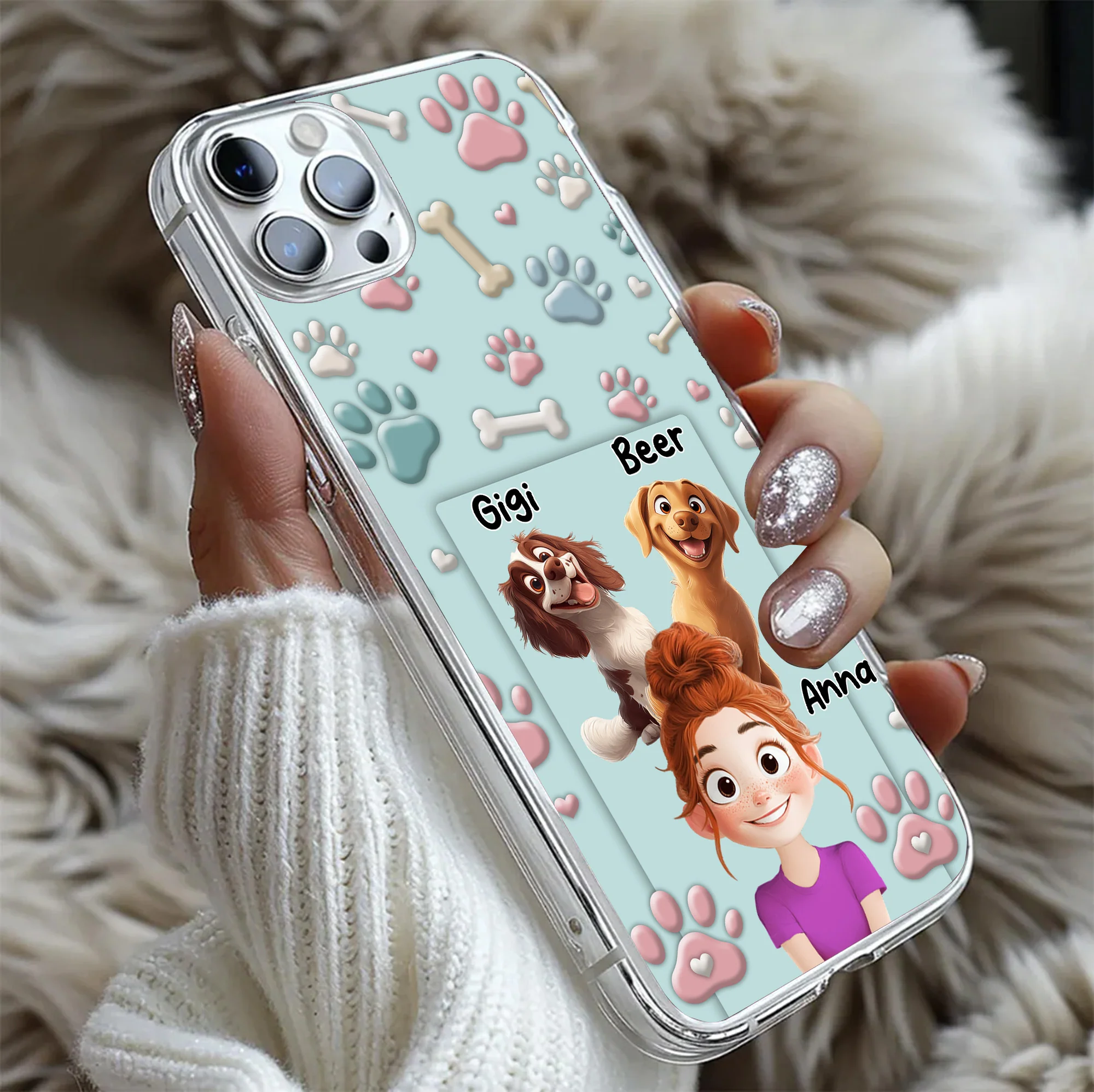 Dog Mom Cartoon - Personalized Phone Case - Gift for Pet Owners, Dog Lovers | CLP15.V3 HH01 - Image 5
