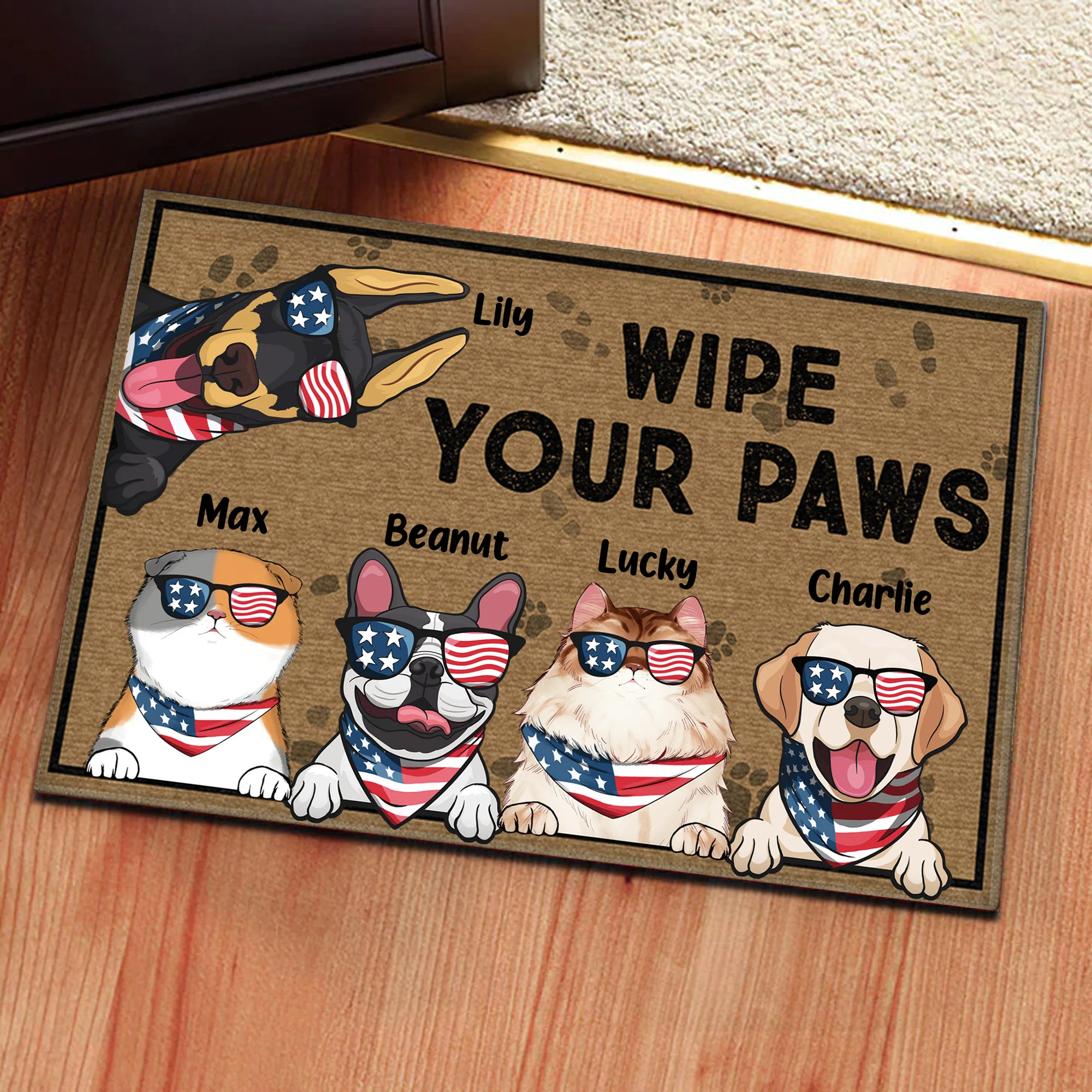 Dogs And Cats Wipe Your Paws - Gift For Pet Lovers - Personalized Door Mat - Image 4