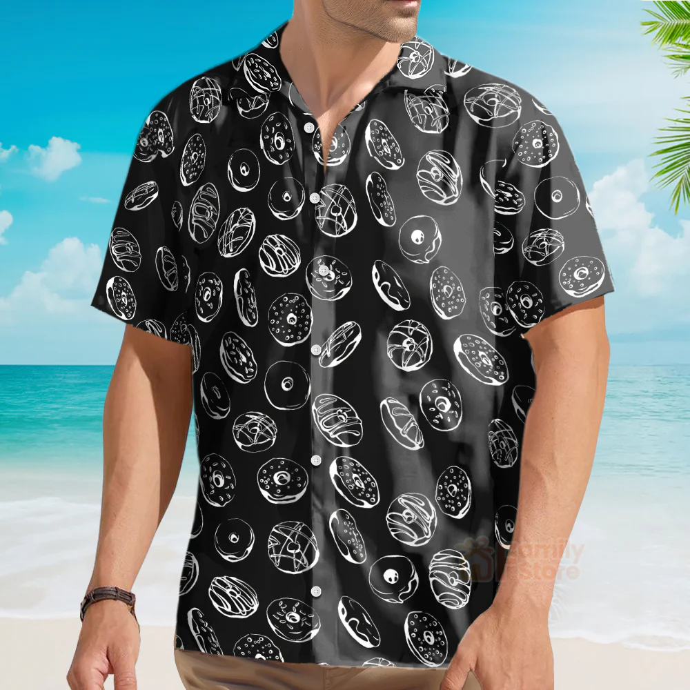 Donut Pattern Hawaiian Shirt - Image 3