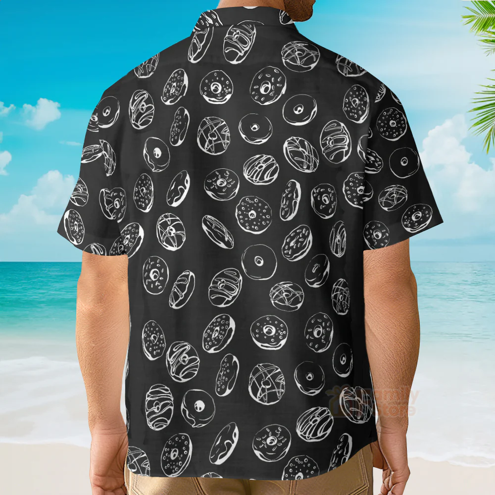 Donut Pattern Hawaiian Shirt - Image 4