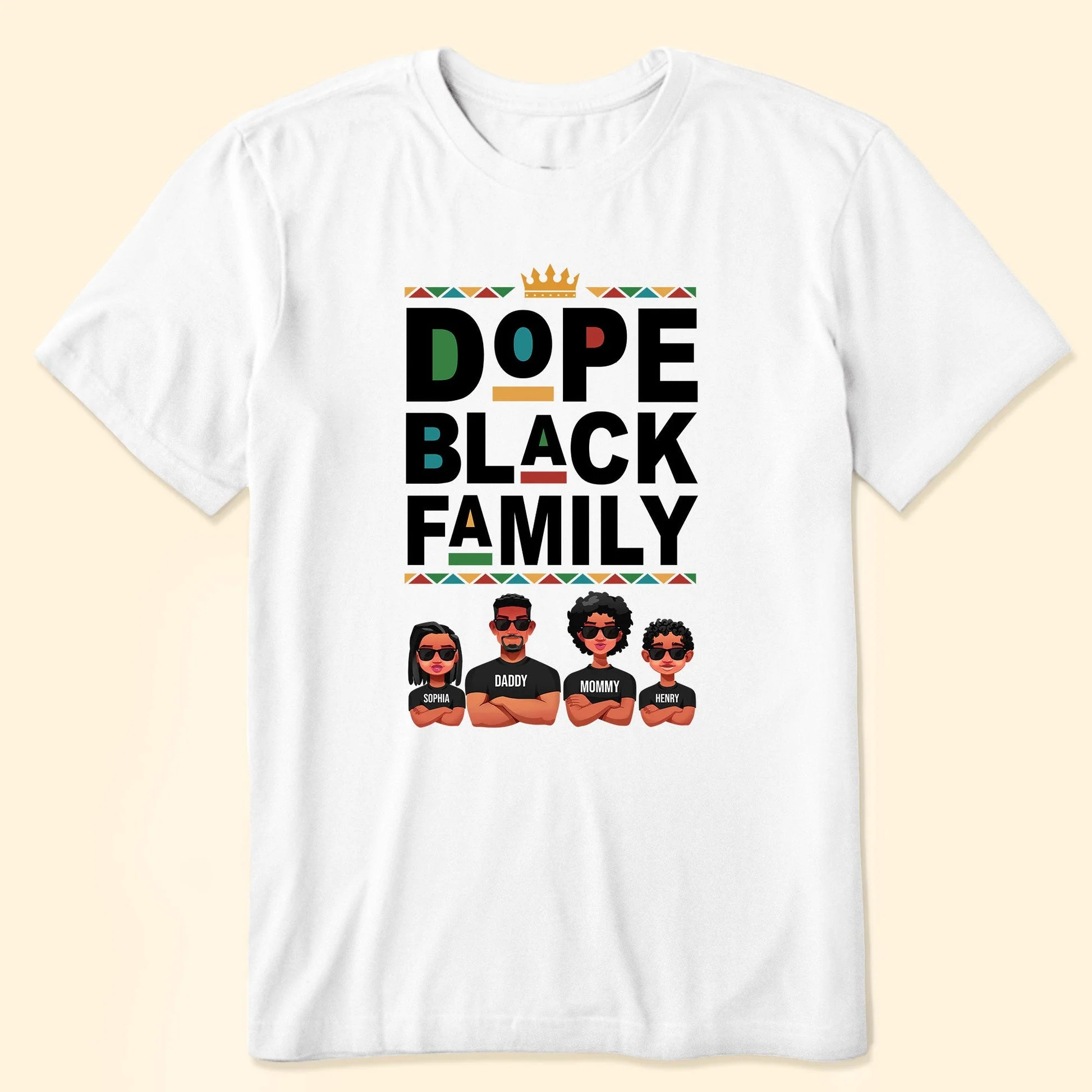 Dope Black Family - Personalized Shirt - Gift For Family Members - CL50 NA94 - Image 2