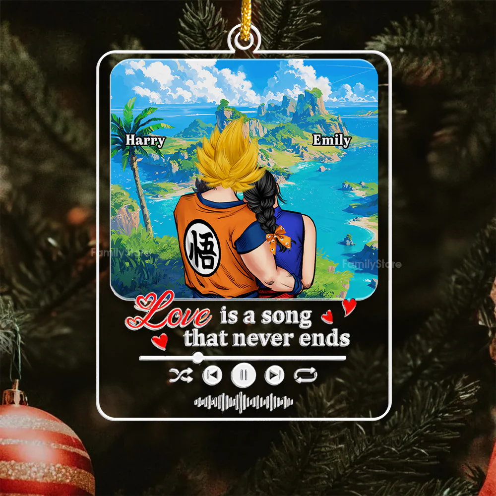 Dragon Ball Love Is A Song That Never End - Personalized Acrylic Ornament - Gift For Couples - CL18 NA94 - Image 4