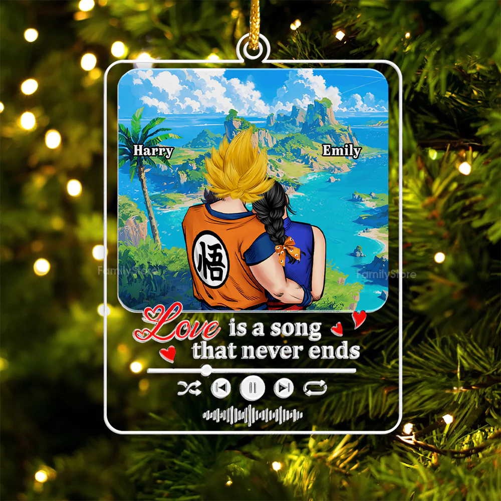 Dragon Ball Love Is A Song That Never End - Personalized Acrylic Ornament - Gift For Couples - CL18 NA94 - Image 5