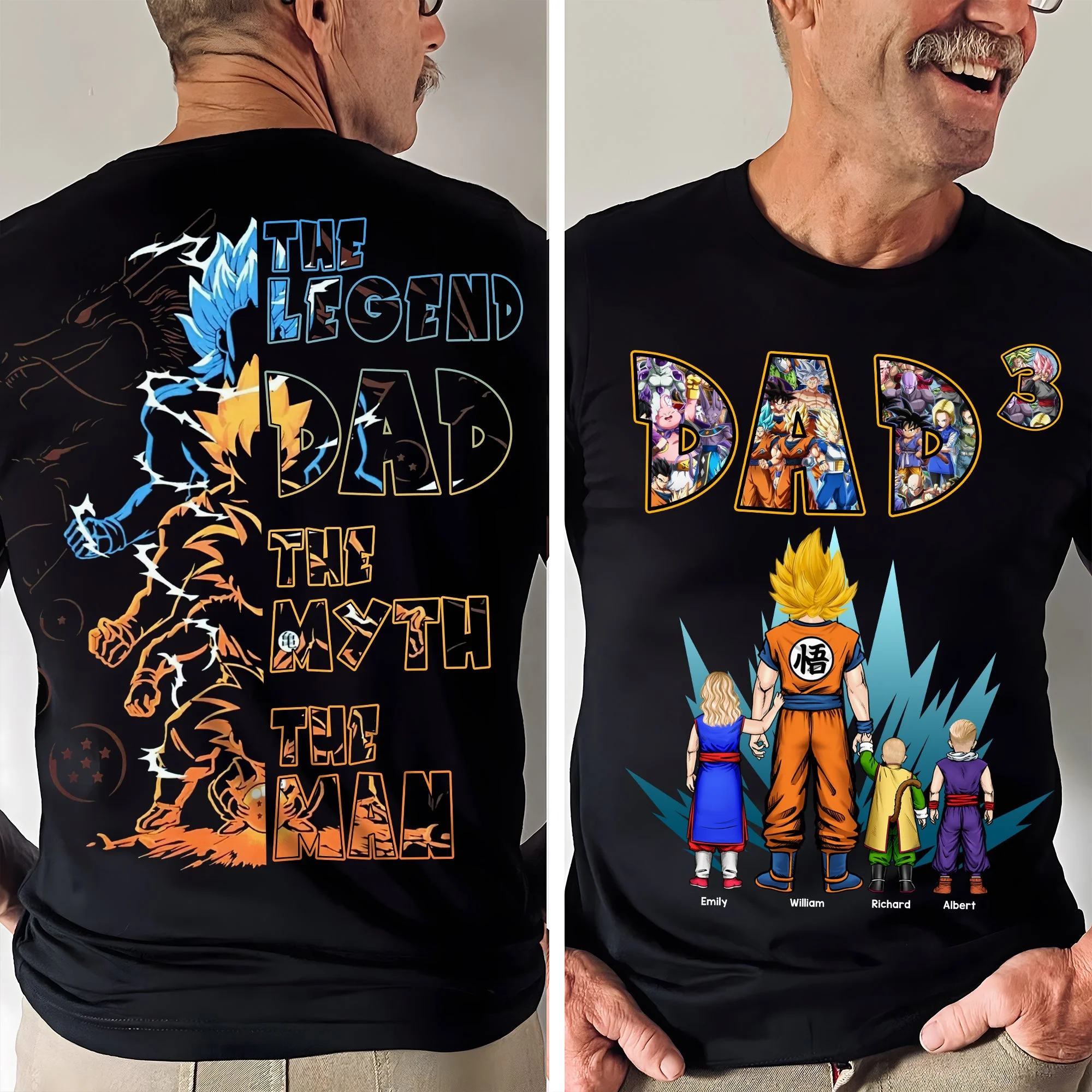 Dragon Ball The Legend Dad Two Side - Personalized Tshirt - Anime Gift for Dad, Father's Day | CL03