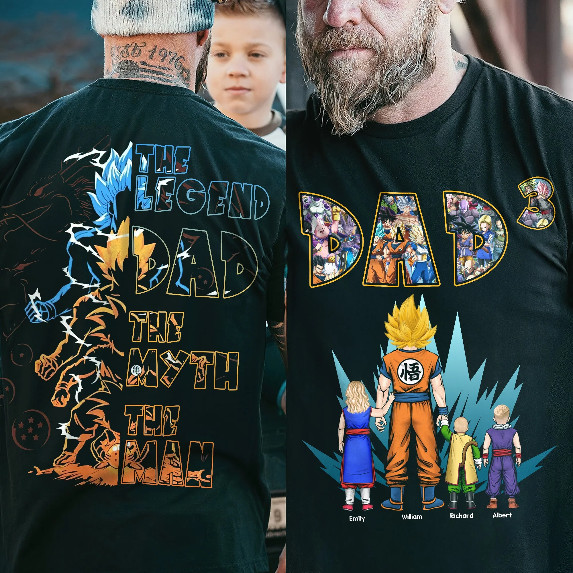 Dragon Ball The Legend Dad Two Side - Personalized Tshirt - Anime Gift for Dad, Father's Day | CL03 - Image 3