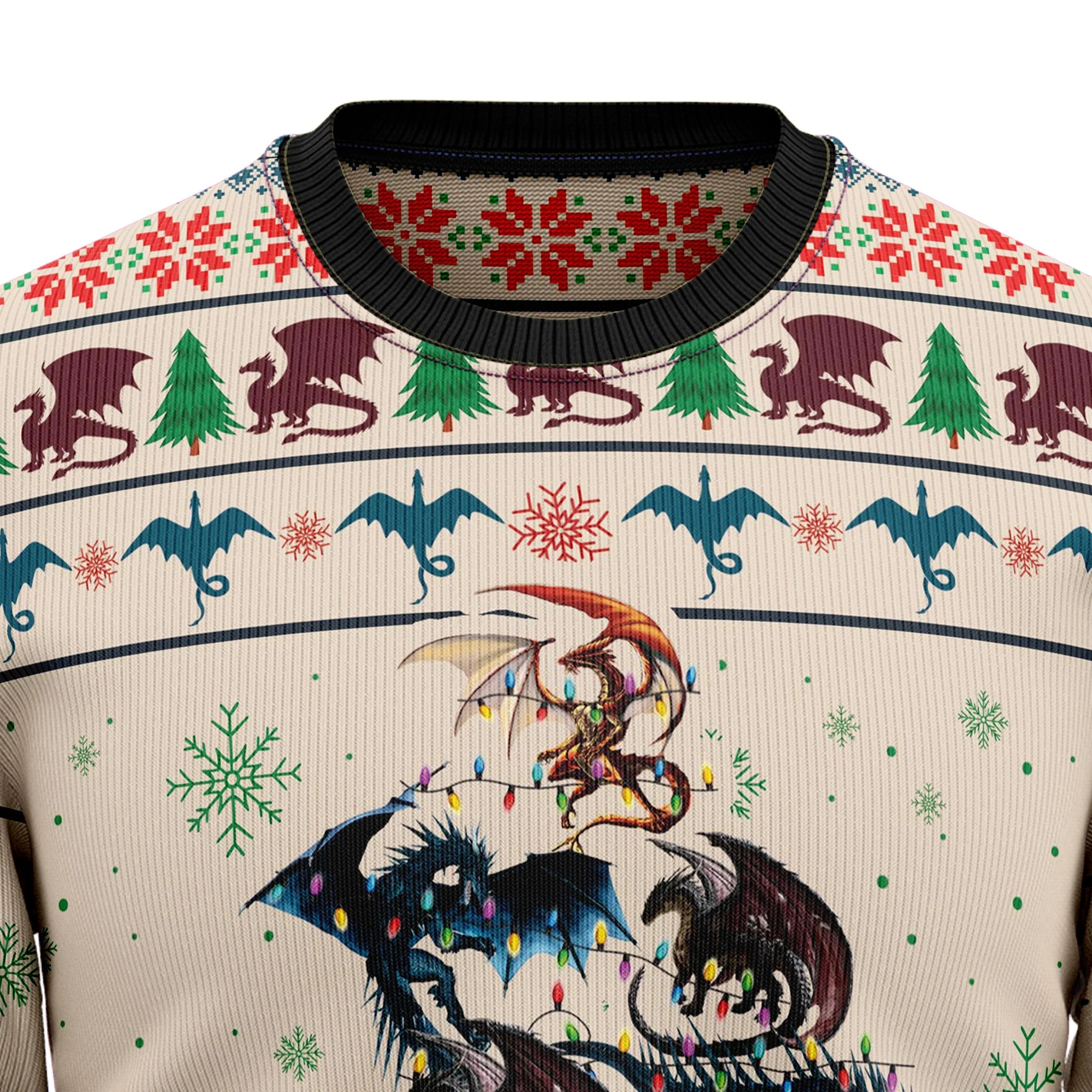 Dragon Tree - Funny Ugly Christmas Sweater - Image 3