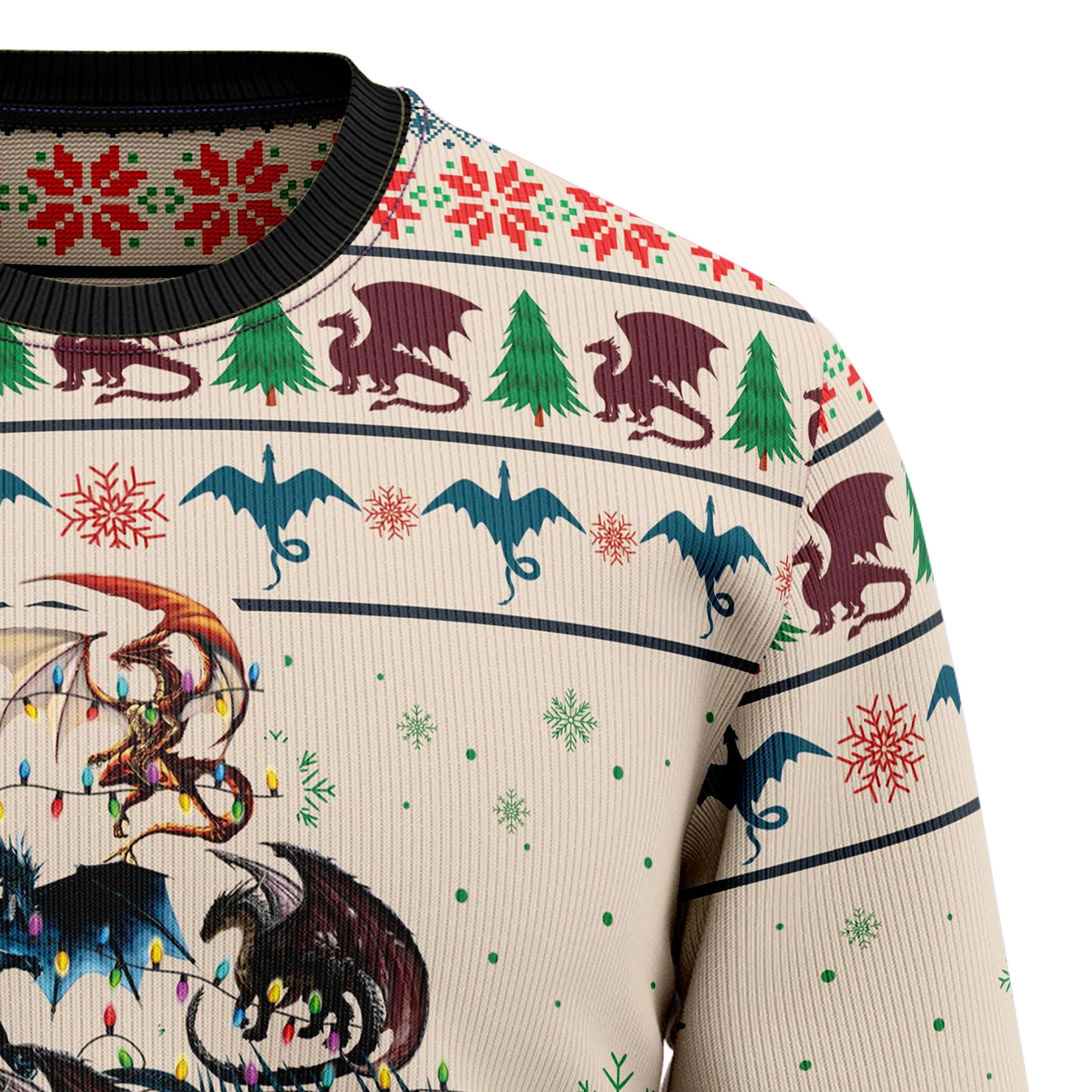 Dragon Tree - Funny Ugly Christmas Sweater - Image 4
