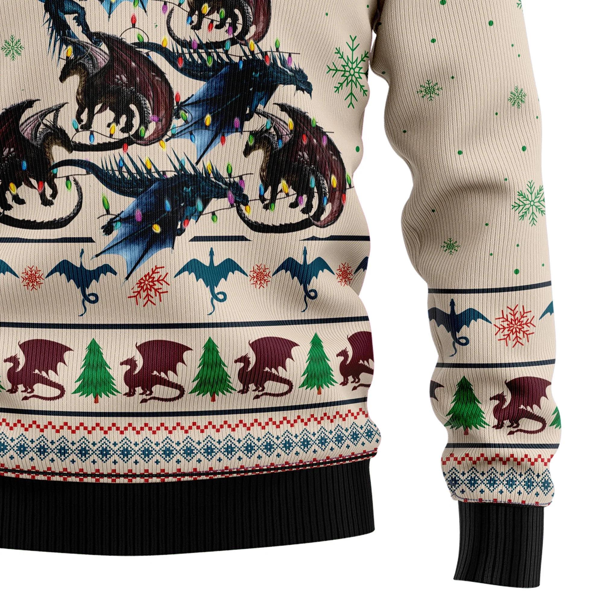 Dragon Tree - Funny Ugly Christmas Sweater - Image 5