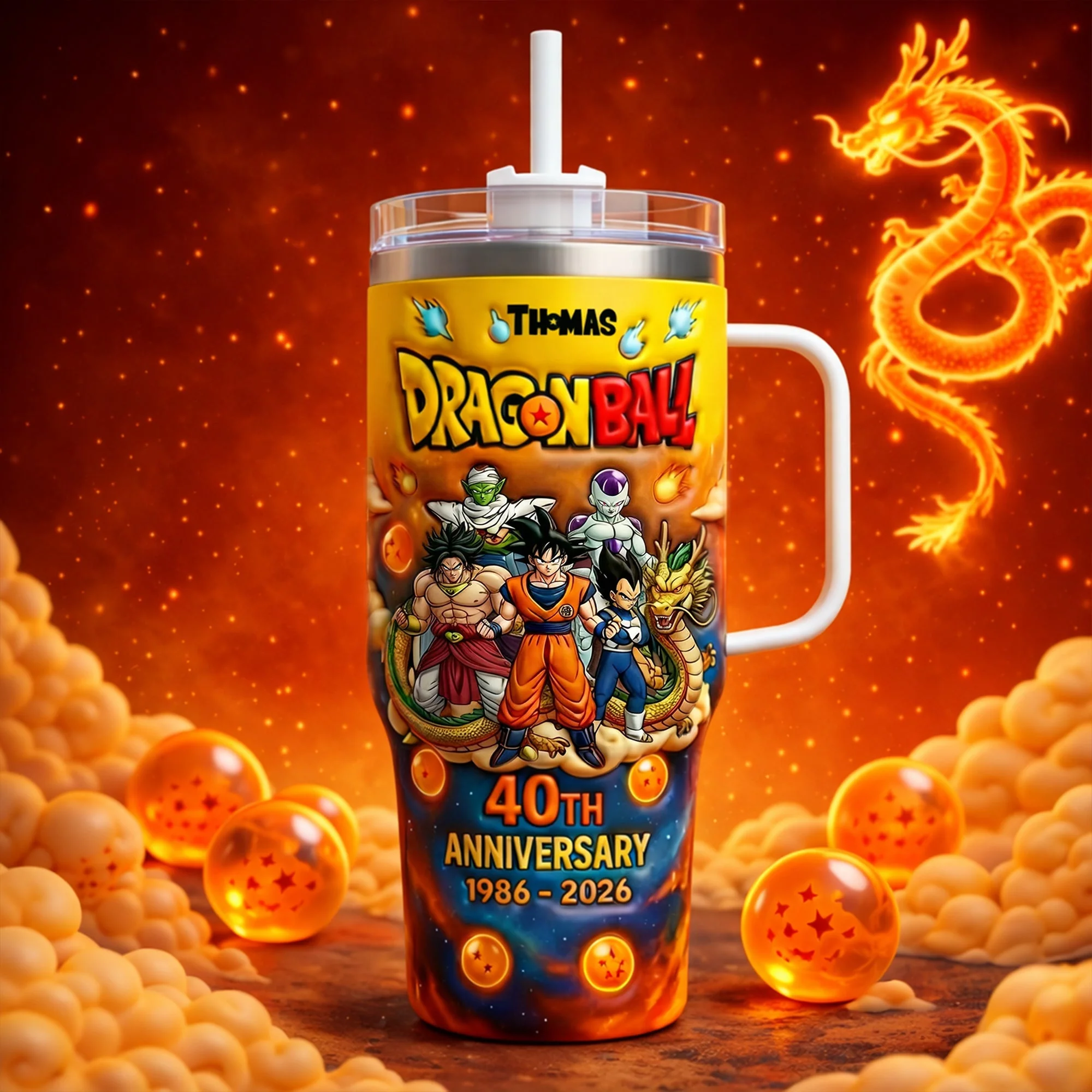 DrBa Celebrate 40th Anniversary - Personalized Tumbler Cup With Handle - Gift For Movie Fans NL122