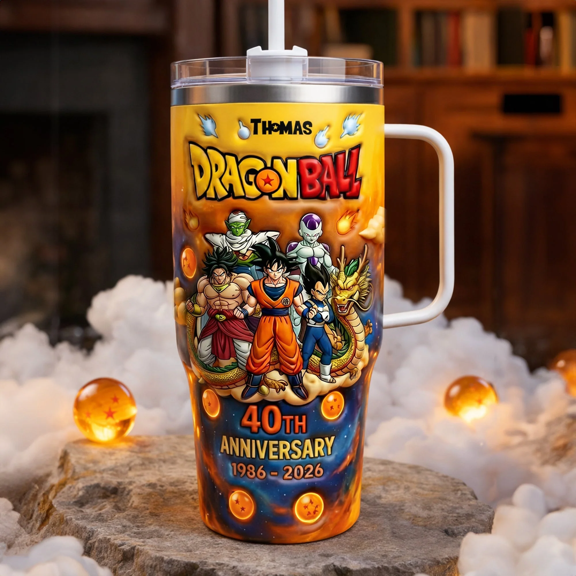 DrBa Celebrate 40th Anniversary - Personalized Tumbler Cup With Handle - Gift For Movie Fans NL122 - Image 2
