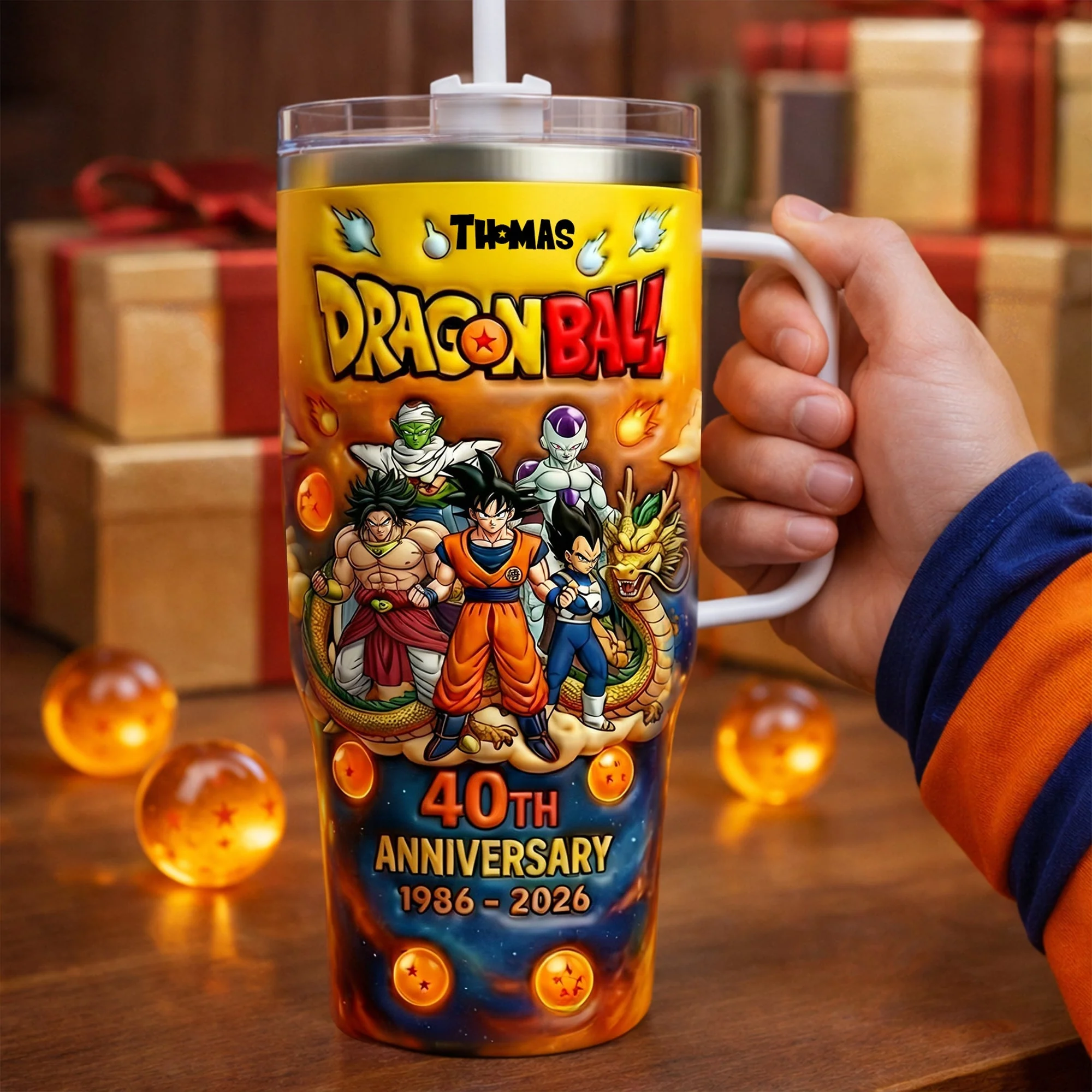 DrBa Celebrate 40th Anniversary - Personalized Tumbler Cup With Handle - Gift For Movie Fans NL122 - Image 4