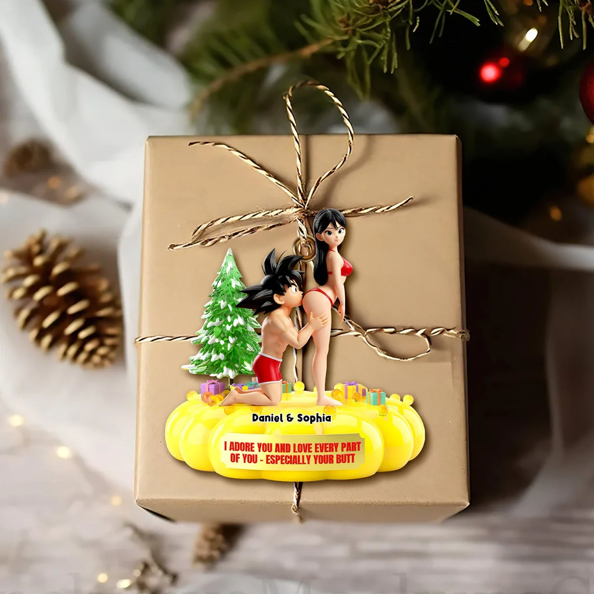 DrBa I Adore You And Love Every Part Of You - Personalized Acrylic Ornament - Christmas Gift For Couples NL122 - Image 3