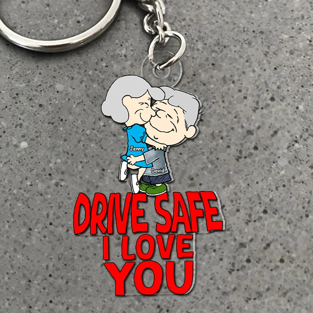 Drive Safe I Love You Peanut - Personalized Keychain - Gift For Couple, Husband Wife | GR8 NH96 - Image 3