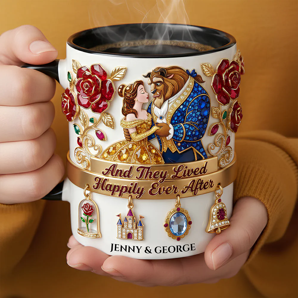 DSNY And They Lived Happily Ever After - Personalized Accent Mug - Gift For Couples, Movie Fans NL122 - Image 2