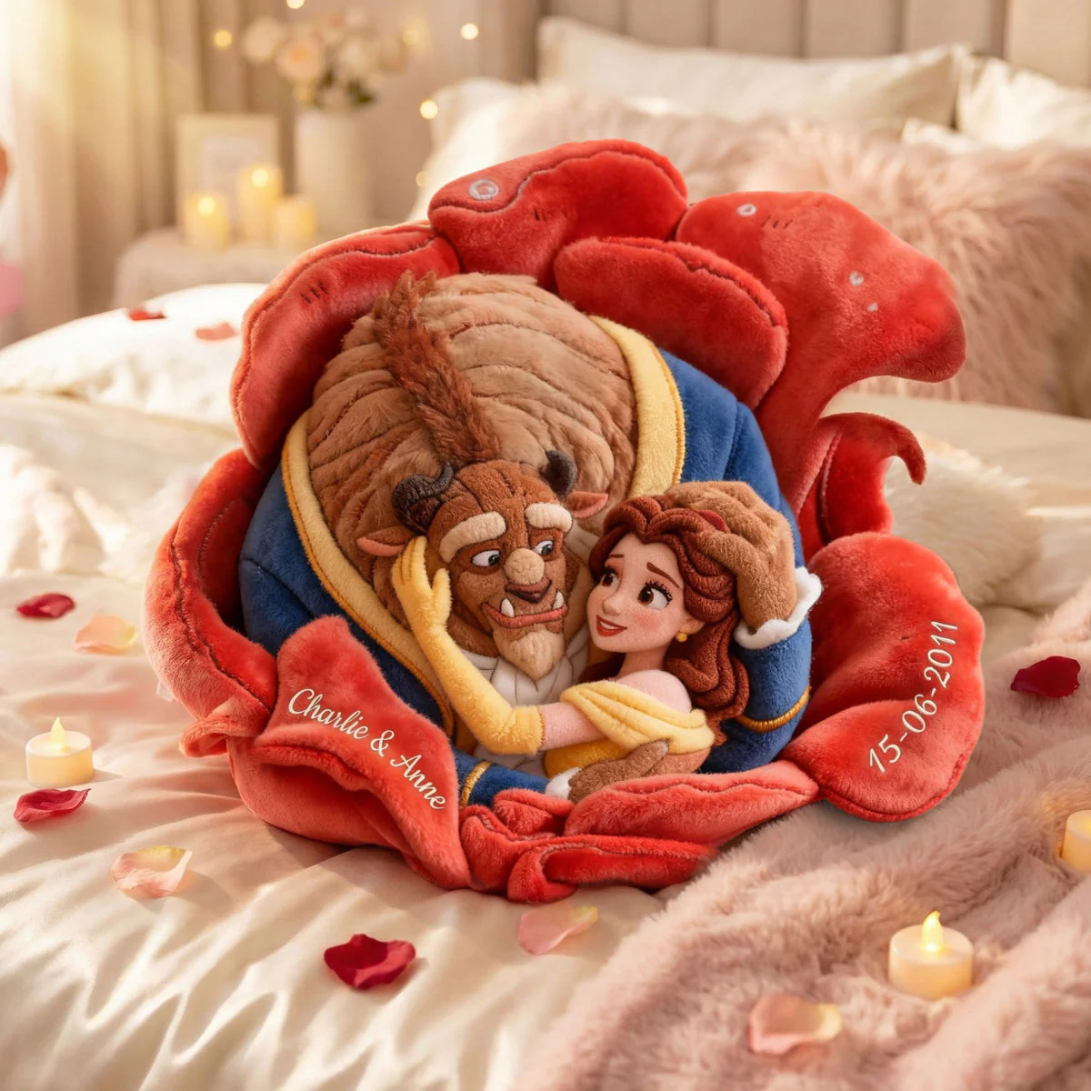 DSNY Blooming Love Like Fairy Tale - Personalized Custom Shaped Pillow - Gift For Couples, Movie Fans NL122 - Image 2